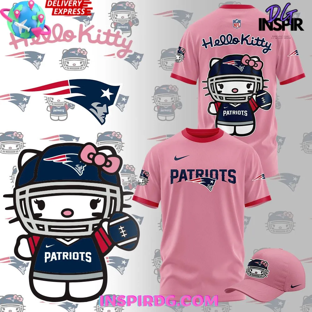 -New England Patriots x Hello Kitty Pink T-Shirt