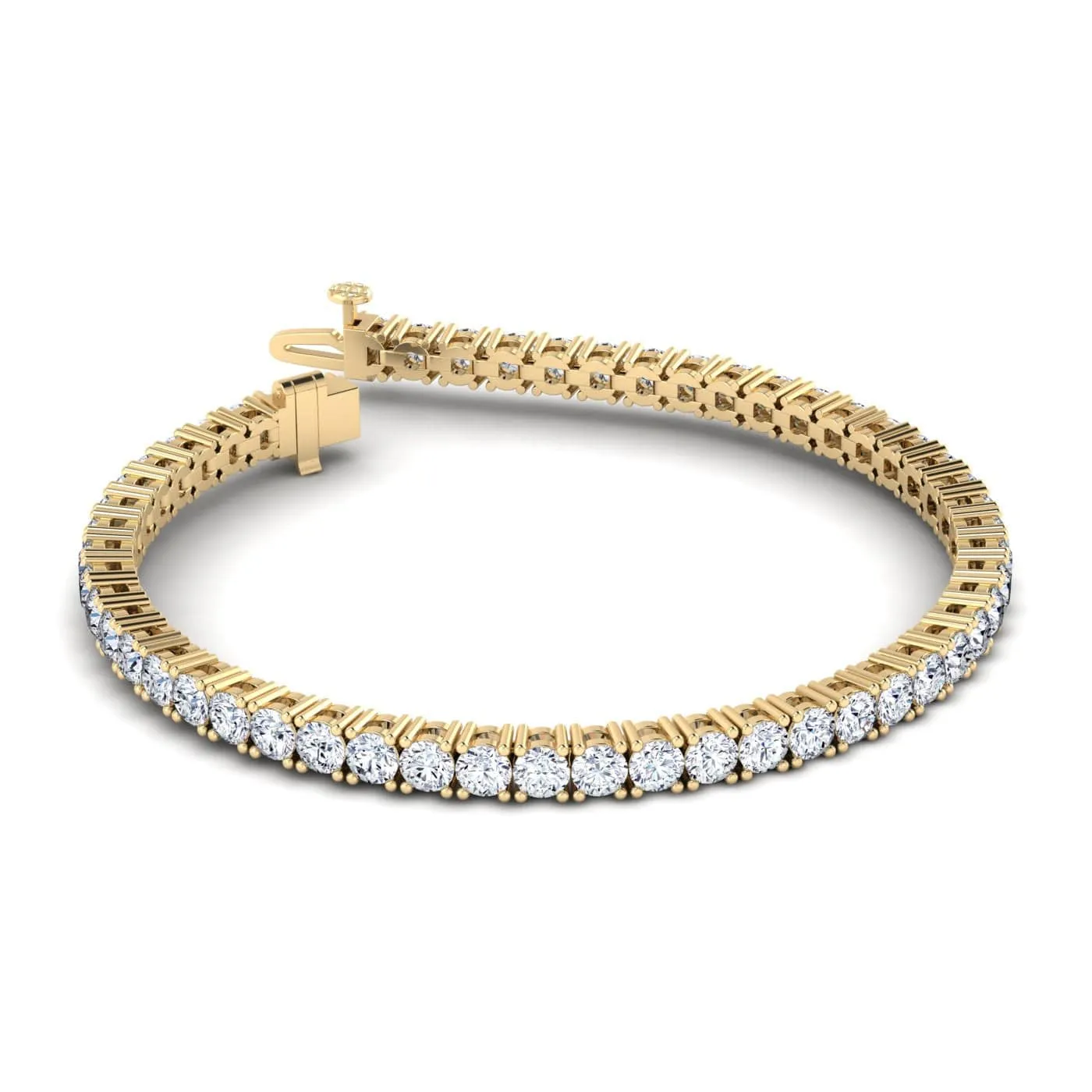 14K & 18K Gold Diamond Large Tennis Bracelet 4.8 ct, 4-prong setting, Lab Grown
