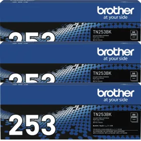 3 Pack Brother TN253 Ink Toner Cartridge Black TN-253BK HLL3230CDW/HLL3270CDW/MFCL3745CDW/MFCL3770CDW