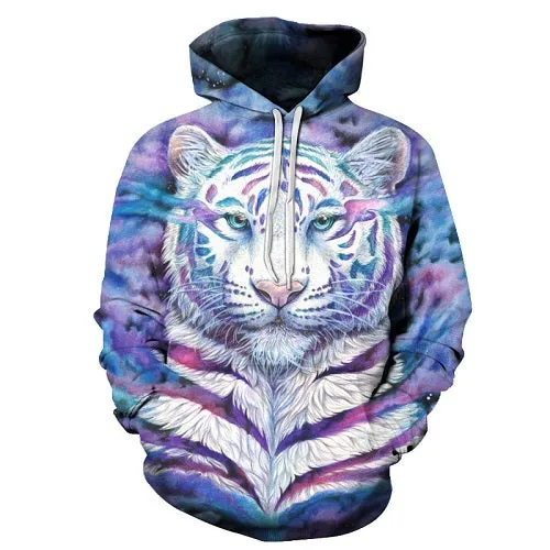 3D Pearl Colour Tiger Hoodie