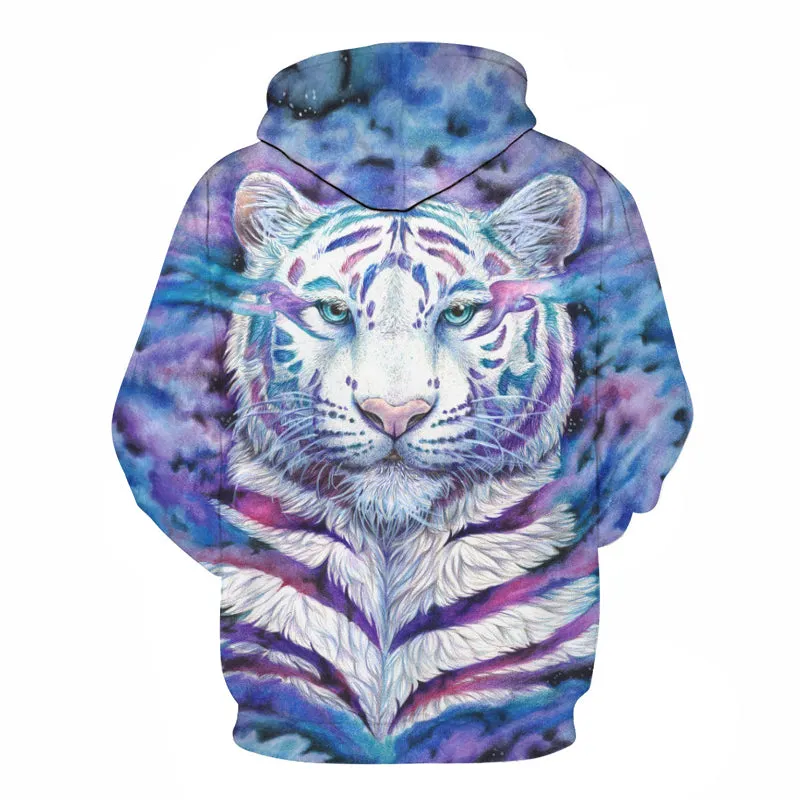 3D Pearl Colour Tiger Hoodie