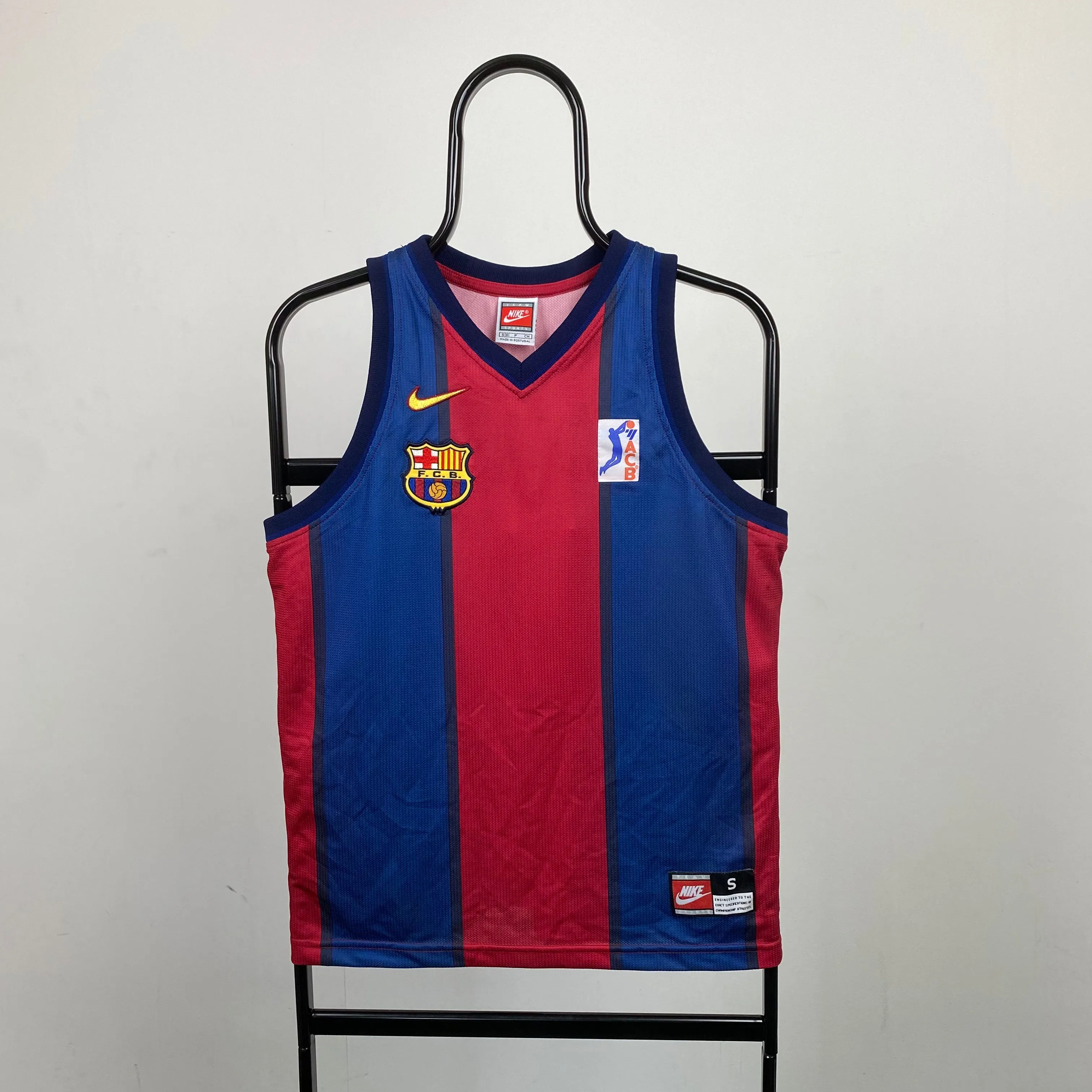90s Nike Barcelona Basketball Vest T-Shirt Blue XS