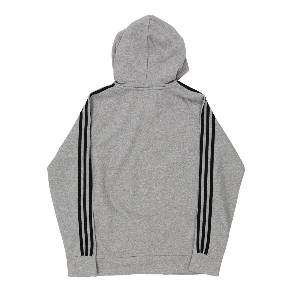 Adidas Hoodie - Large Grey Cotton Blend