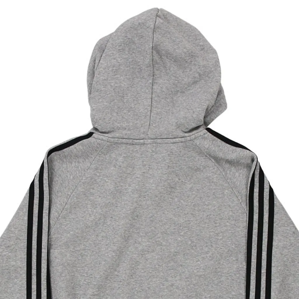 Adidas Hoodie - Large Grey Cotton Blend