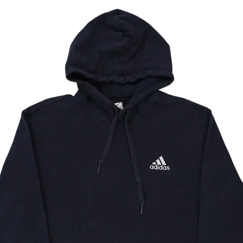 Adidas Hoodie - Large Navy Cotton Blend