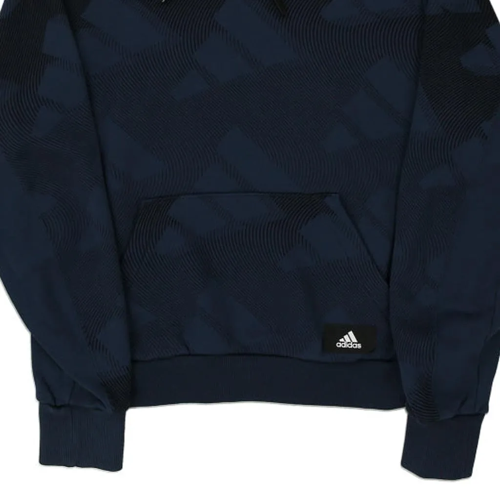 Adidas Hoodie - Medium Navy Cotton Blend