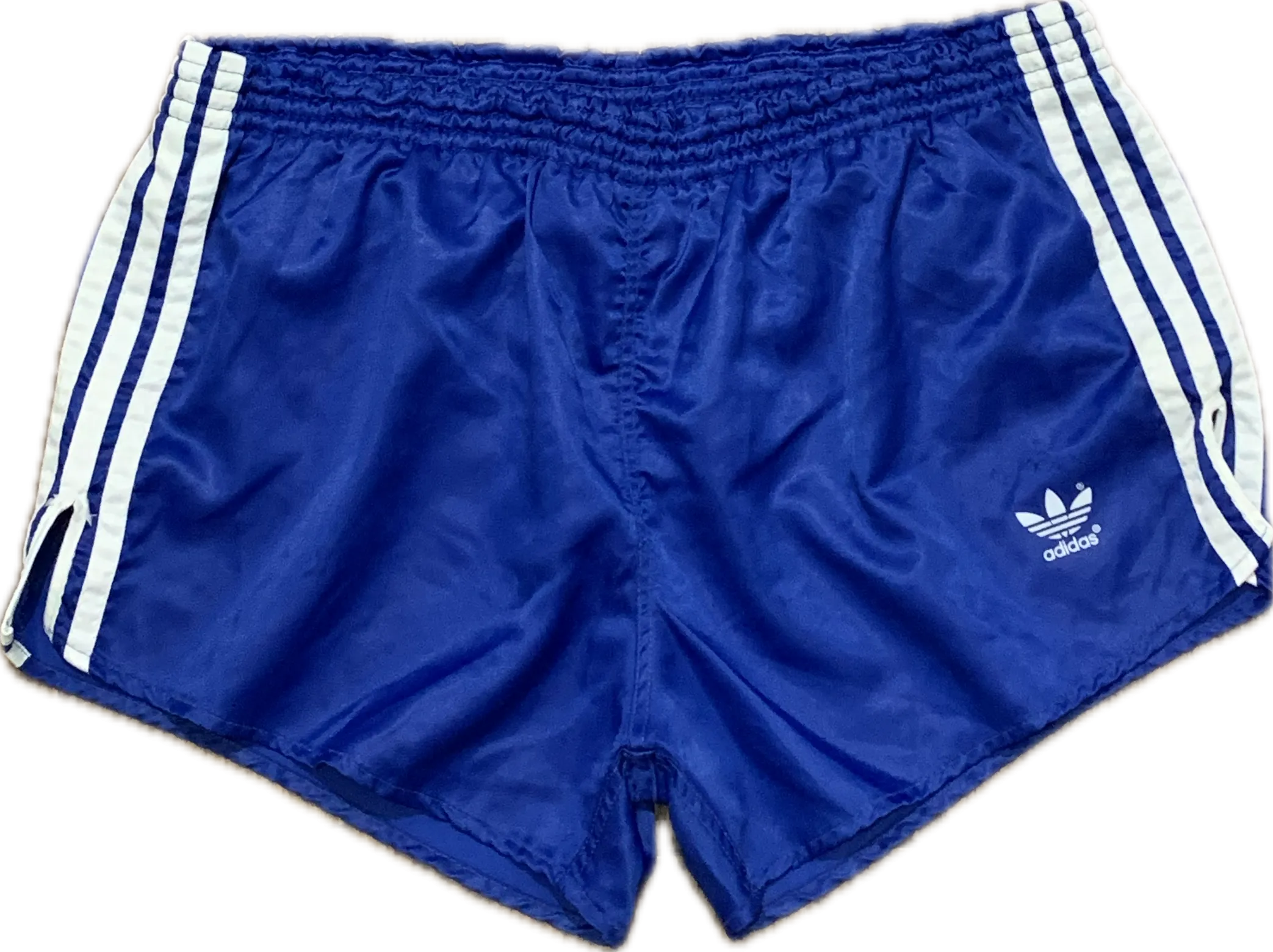  Adidas satin football shorts blue - Large Rare!!!
