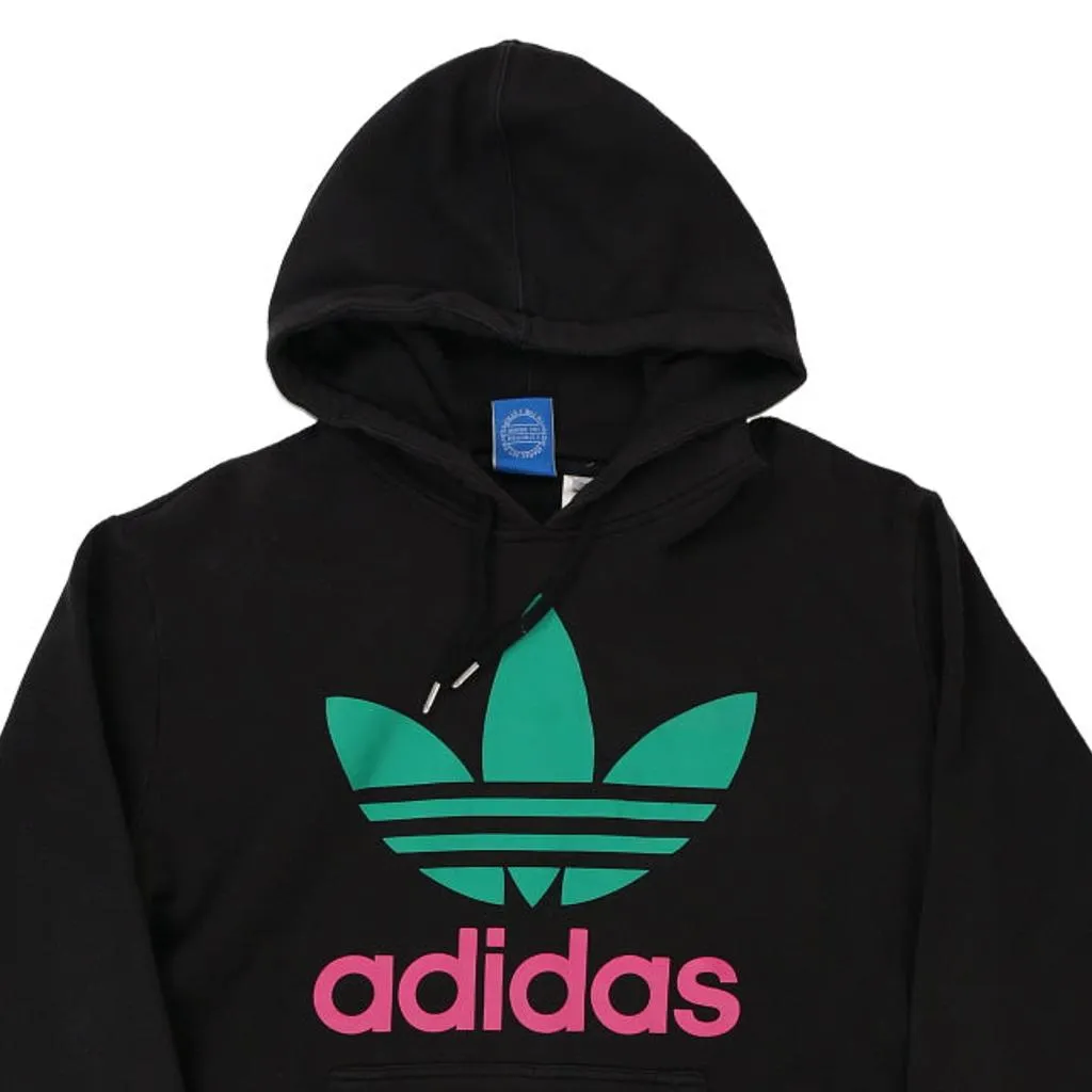 Adidas Spellout Hoodie - XL Black Cotton Blend