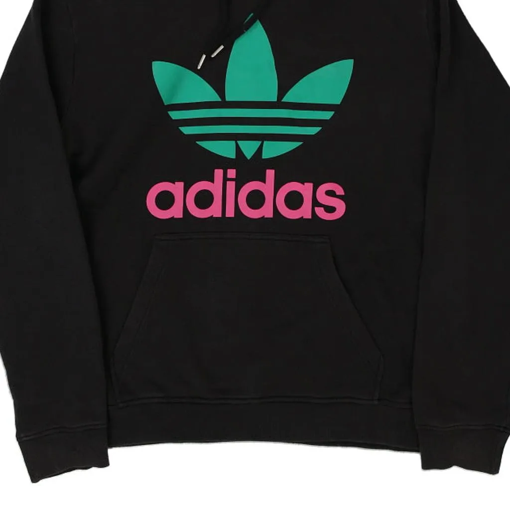 Adidas Spellout Hoodie - XL Black Cotton Blend