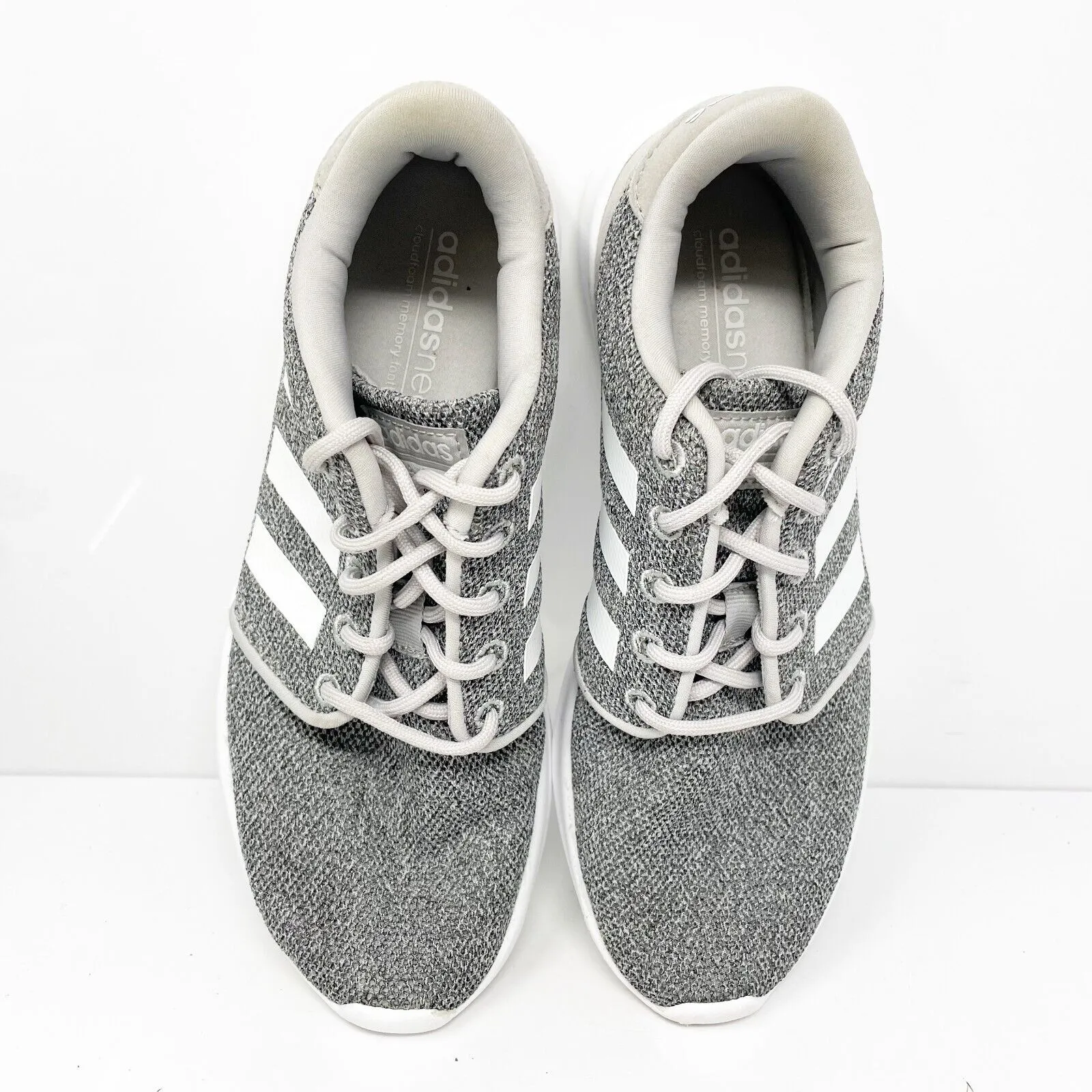 Adidas Womens Cloudfoam QT Racer AW4313 Gray Running Shoes Sneakers Size 6.5