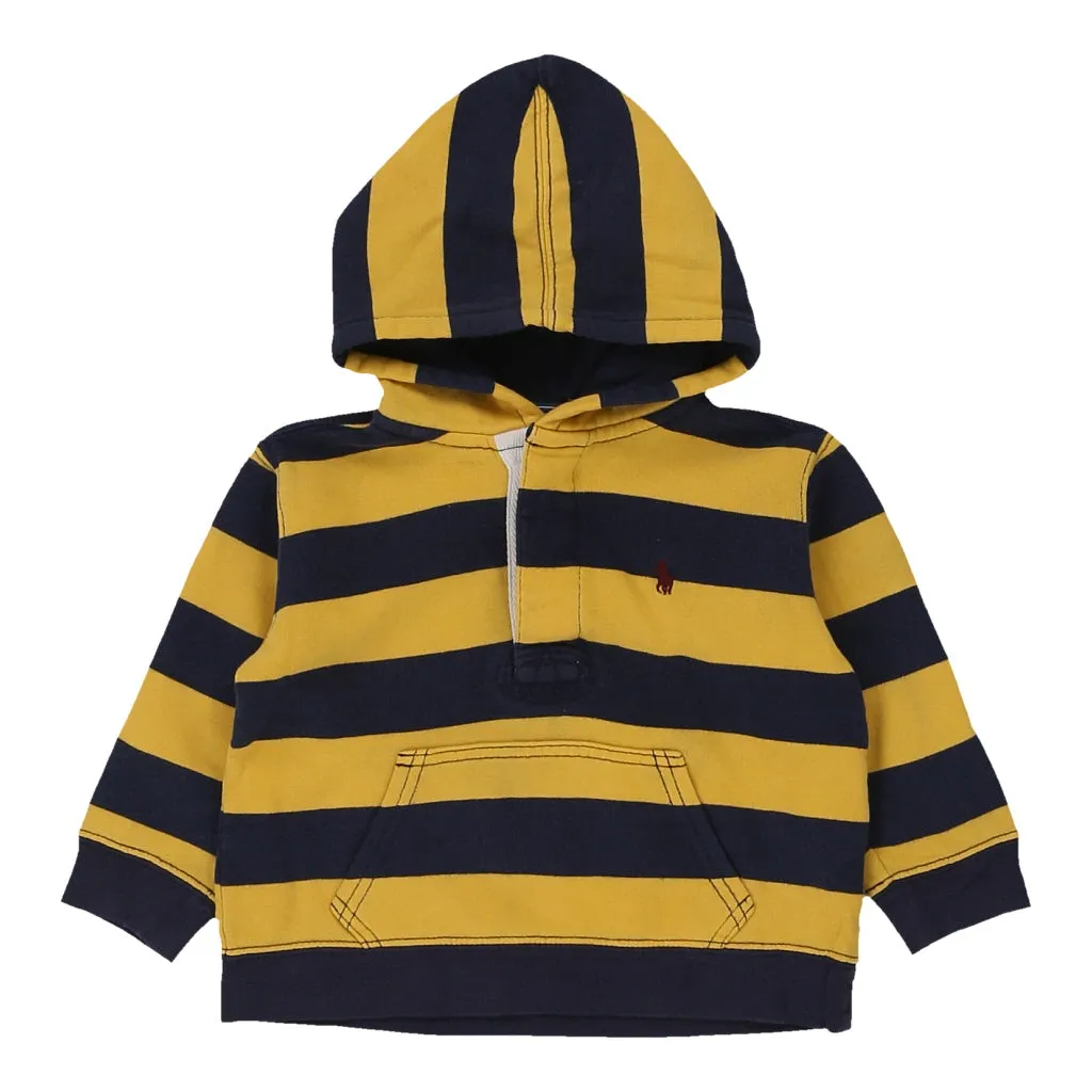 Age 18 Months Ralph Lauren Striped Hoodie - 2XS Yellow Cotton