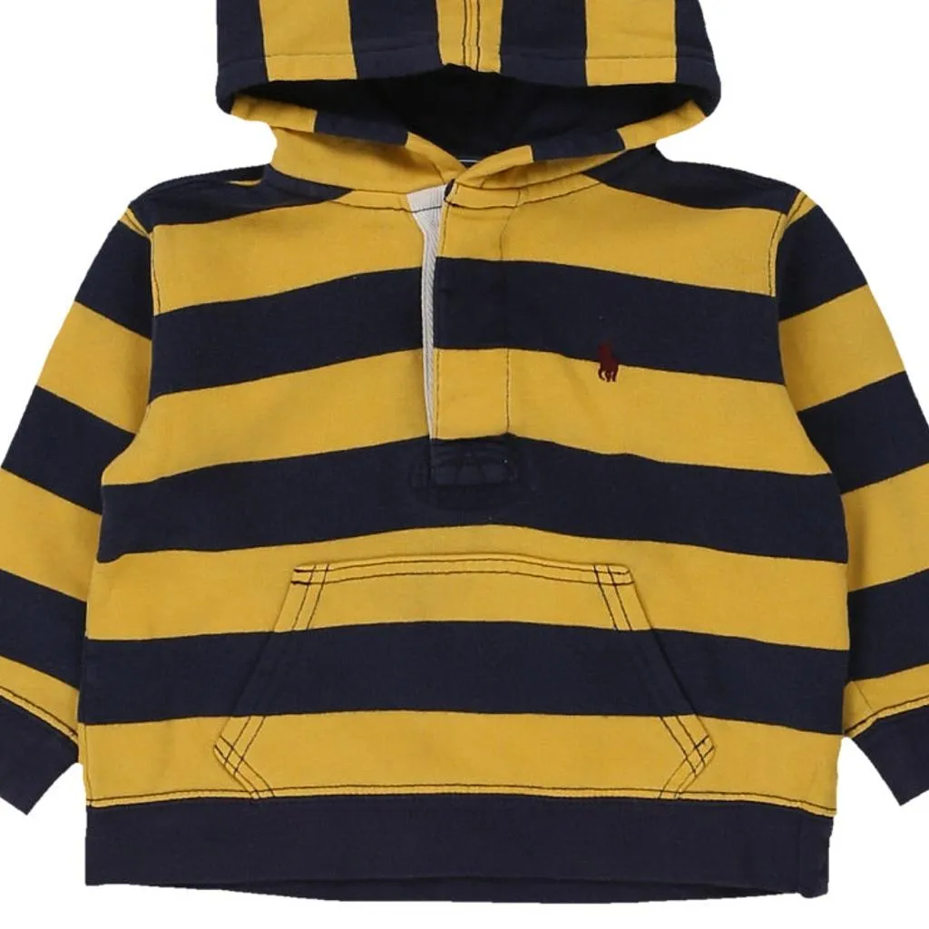 Age 18 Months Ralph Lauren Striped Hoodie - 2XS Yellow Cotton