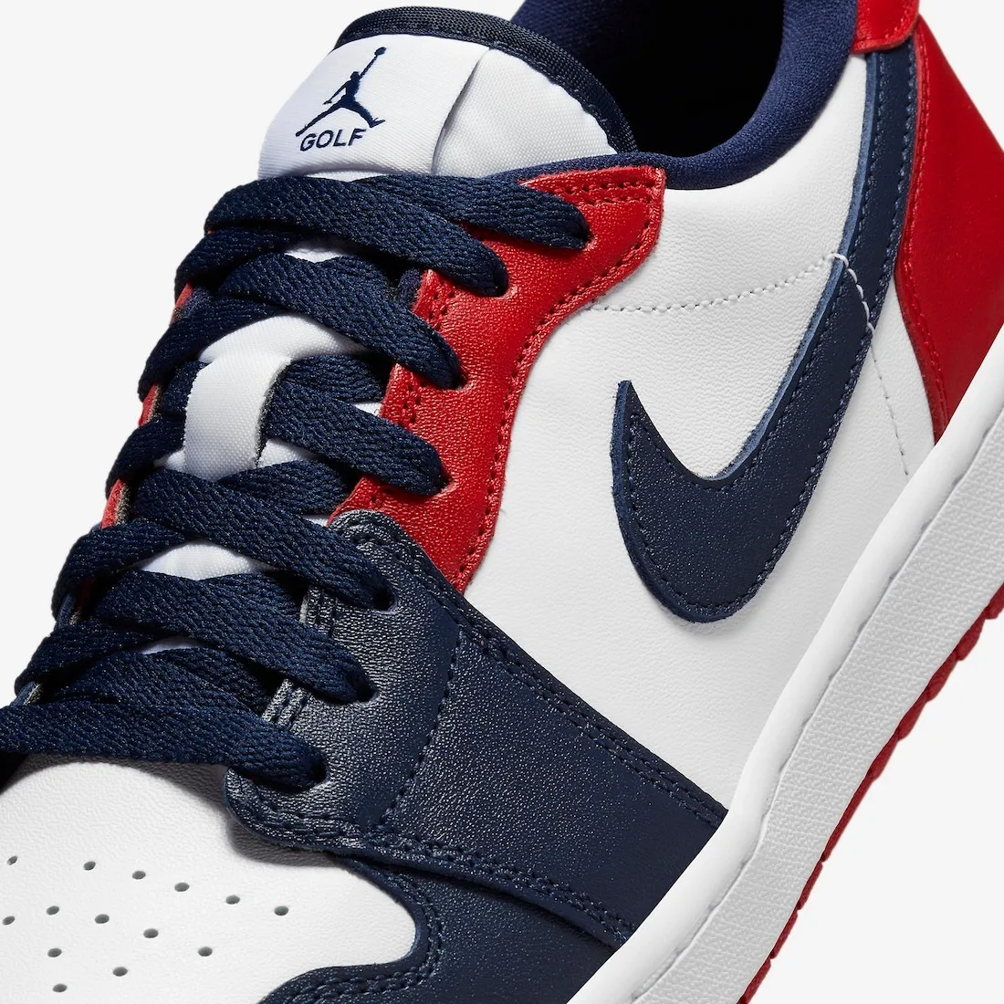 Air Jordan 1 Retro Low Golf USA White Obsidian Varsity Red DD9315-113