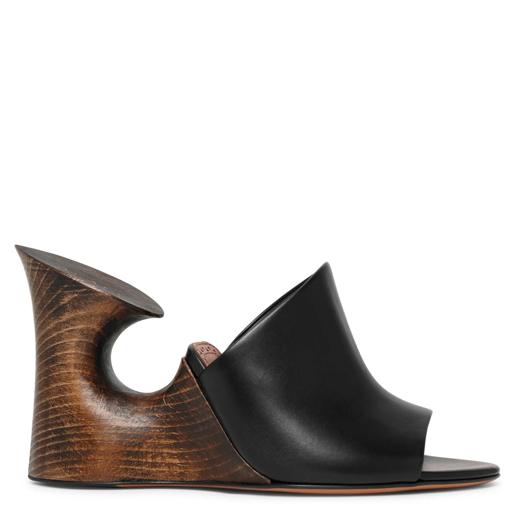 Alaïa La Sculpture black leather wedge mules