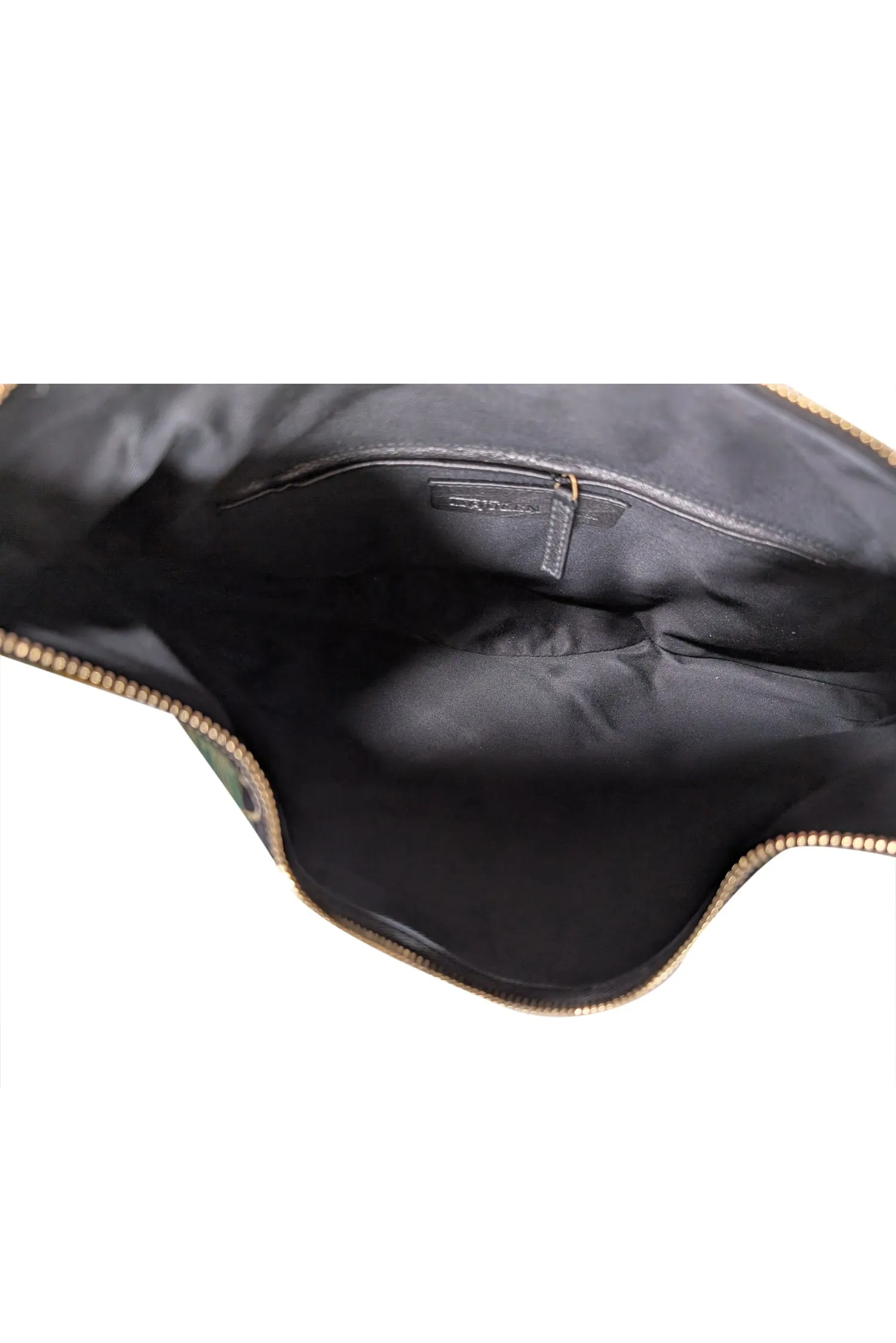 Alexander McQueen - Black w/ Orange & Blue Dragonfly Print Satin Manta Clutch Bag
