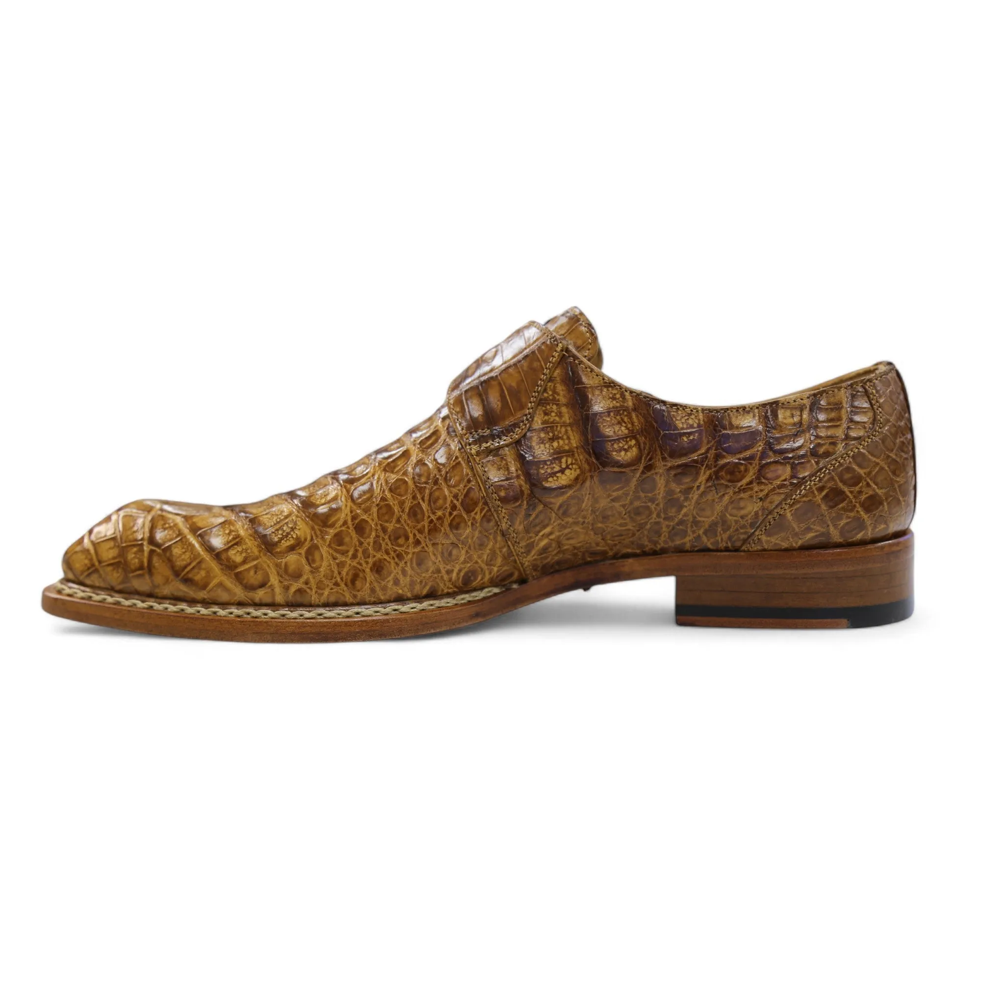 Ambrogio by Mezlan Men's Shoes Exotic Crocodile Single Monk-Strap Loafers (AMZ1017)