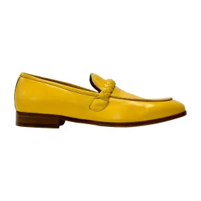 Ambrogio Men's Shoes Yellow Nappa Leather Braided Loafers (AMZ1004)