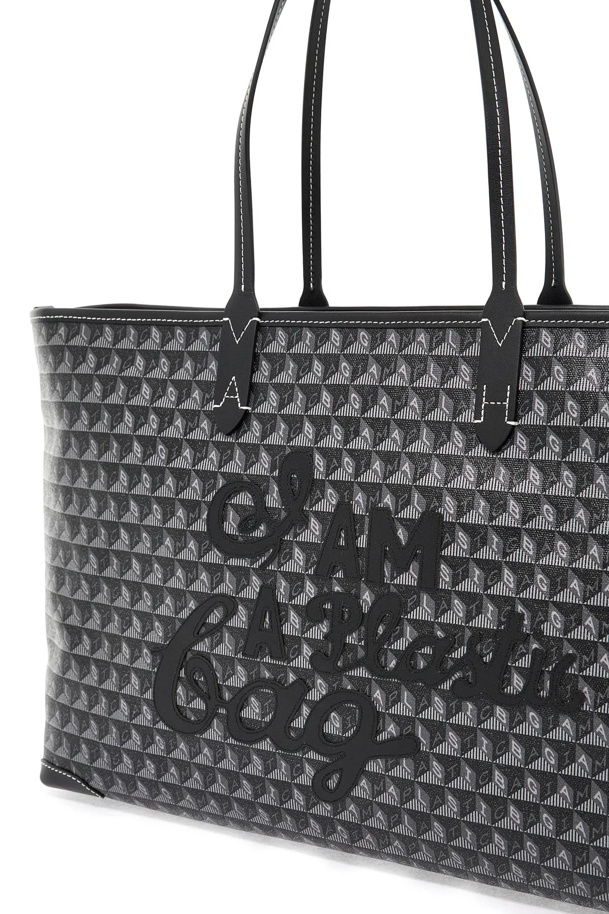 Anya Hindmarch    Anya Hindmarch I Am A Plastic Bag Zipped Motif Tote Bag