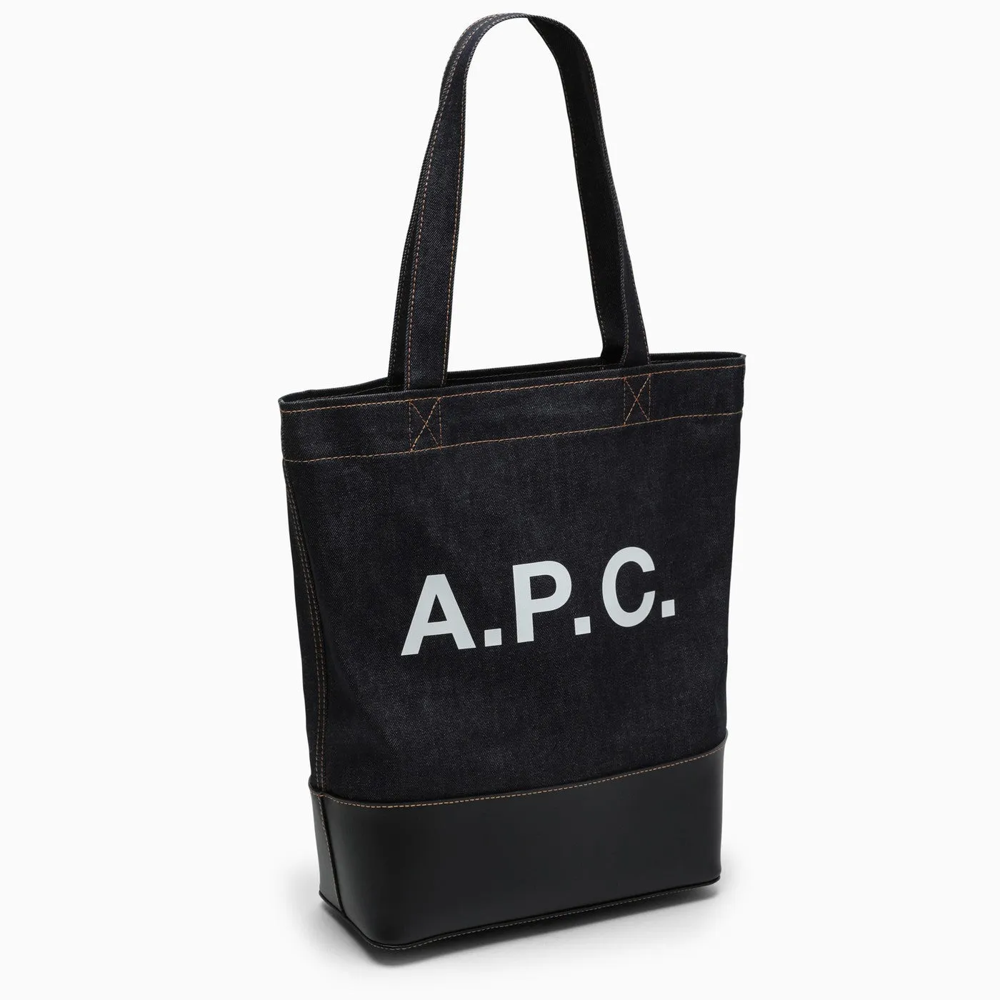 A.P.C.    A.P.C. Blue Denim Tote Bag With Logo