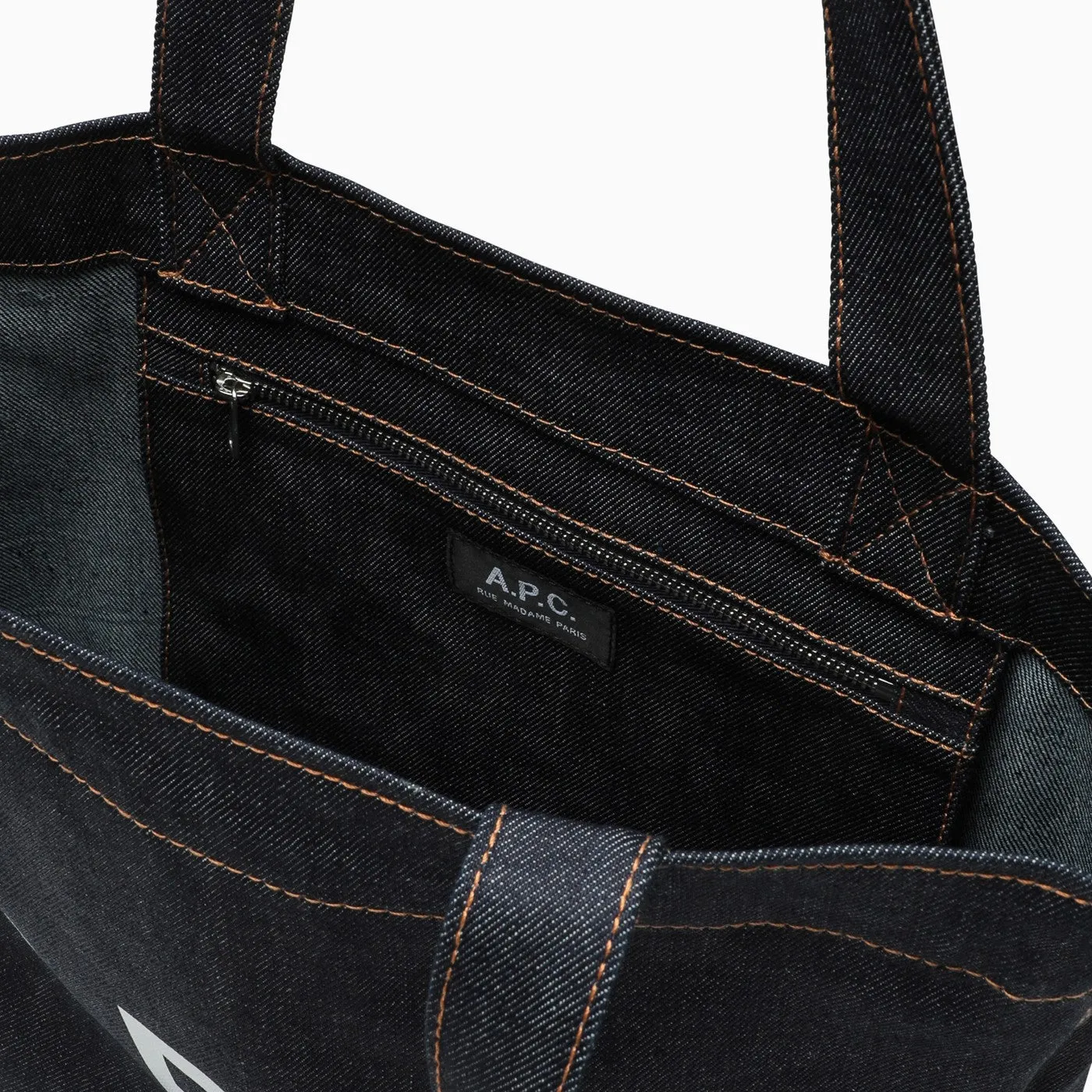 A.P.C.    A.P.C. Blue Denim Tote Bag With Logo