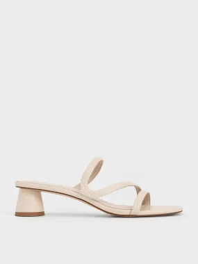 Arden Wavy Strap Mules - Chalk