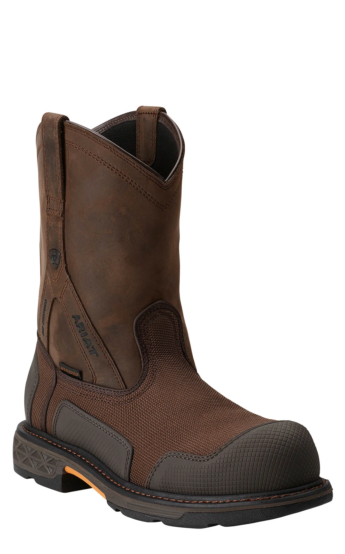 Ariat Men's Overdrive XTR Brown Cordura Waterproof Round Composite Toe Work Boot