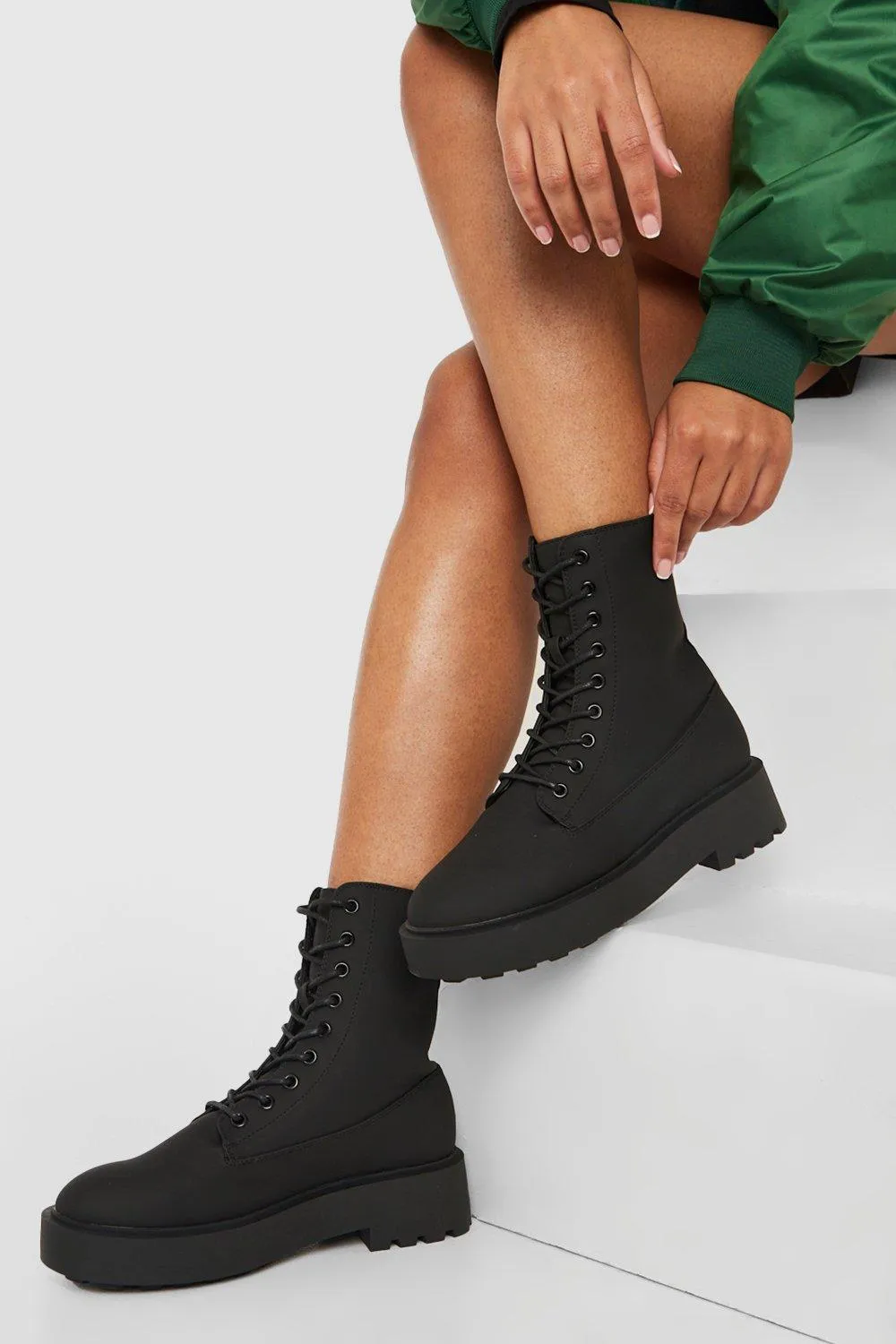 Back Tab Detail Combat Boots