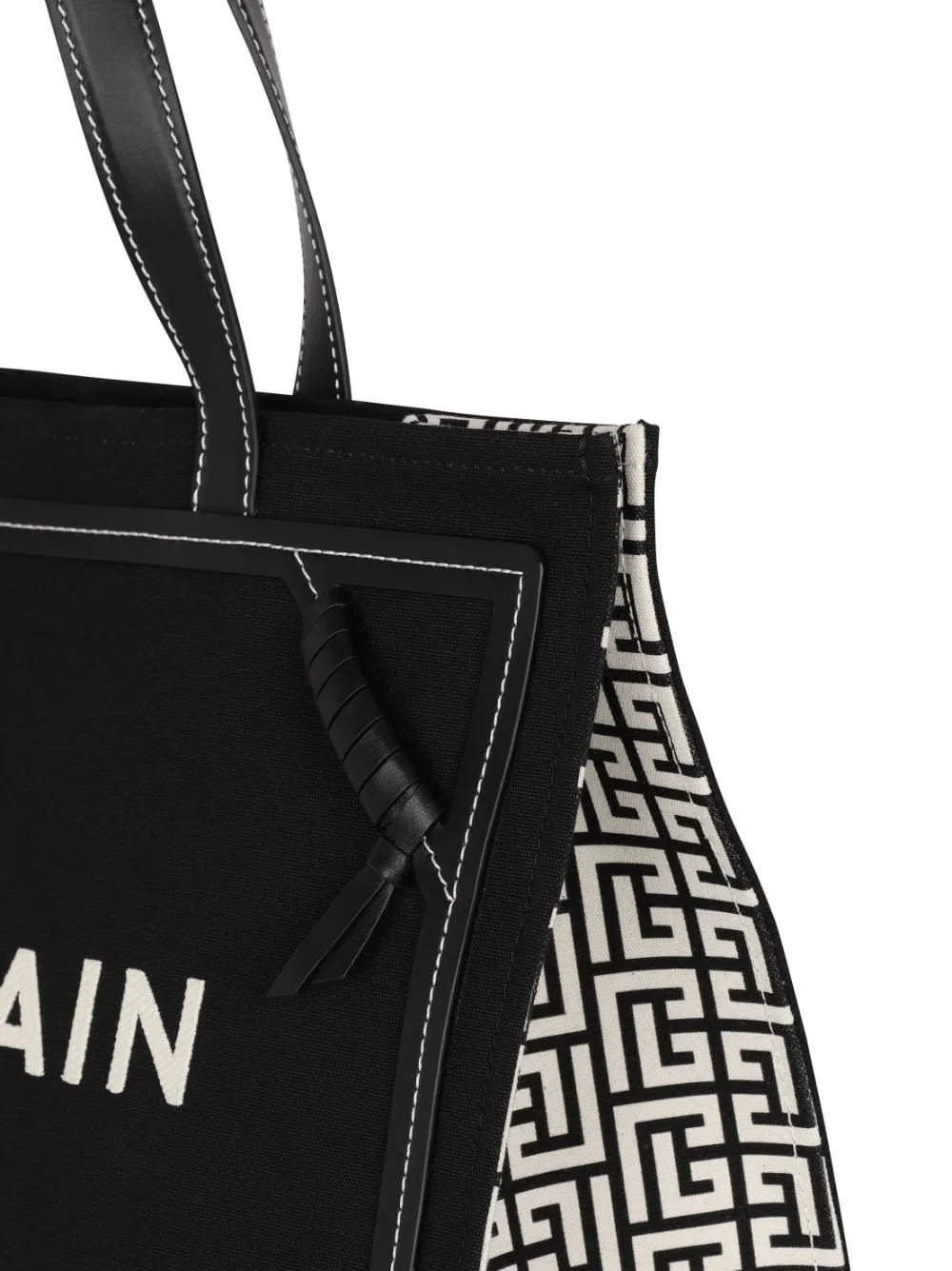 Balmain    Balmain B Army Medium Canvas And Leather Tote Bag