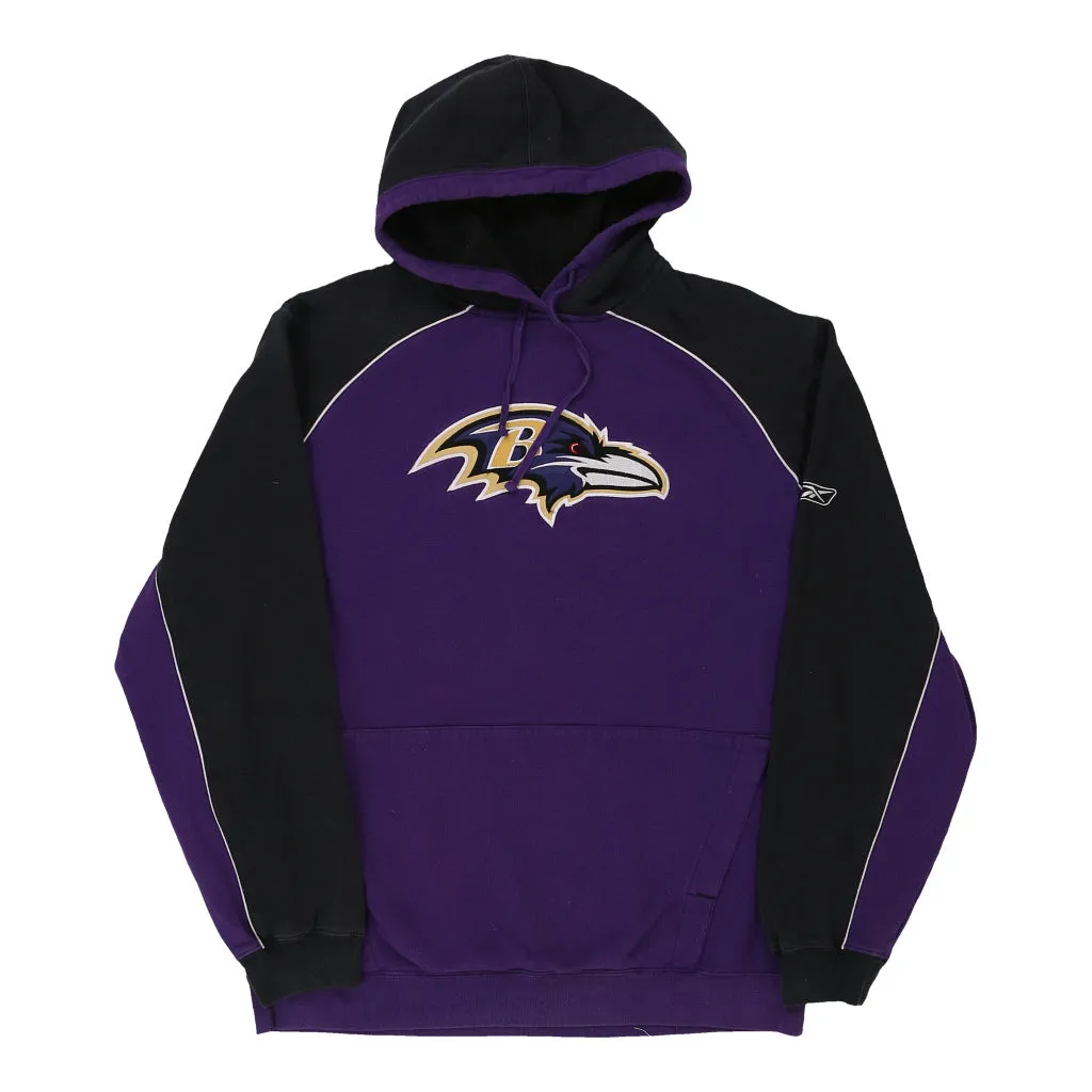 Baltimore Ravens Reebok NFL Hoodie - Medium Purple Cotton Blend