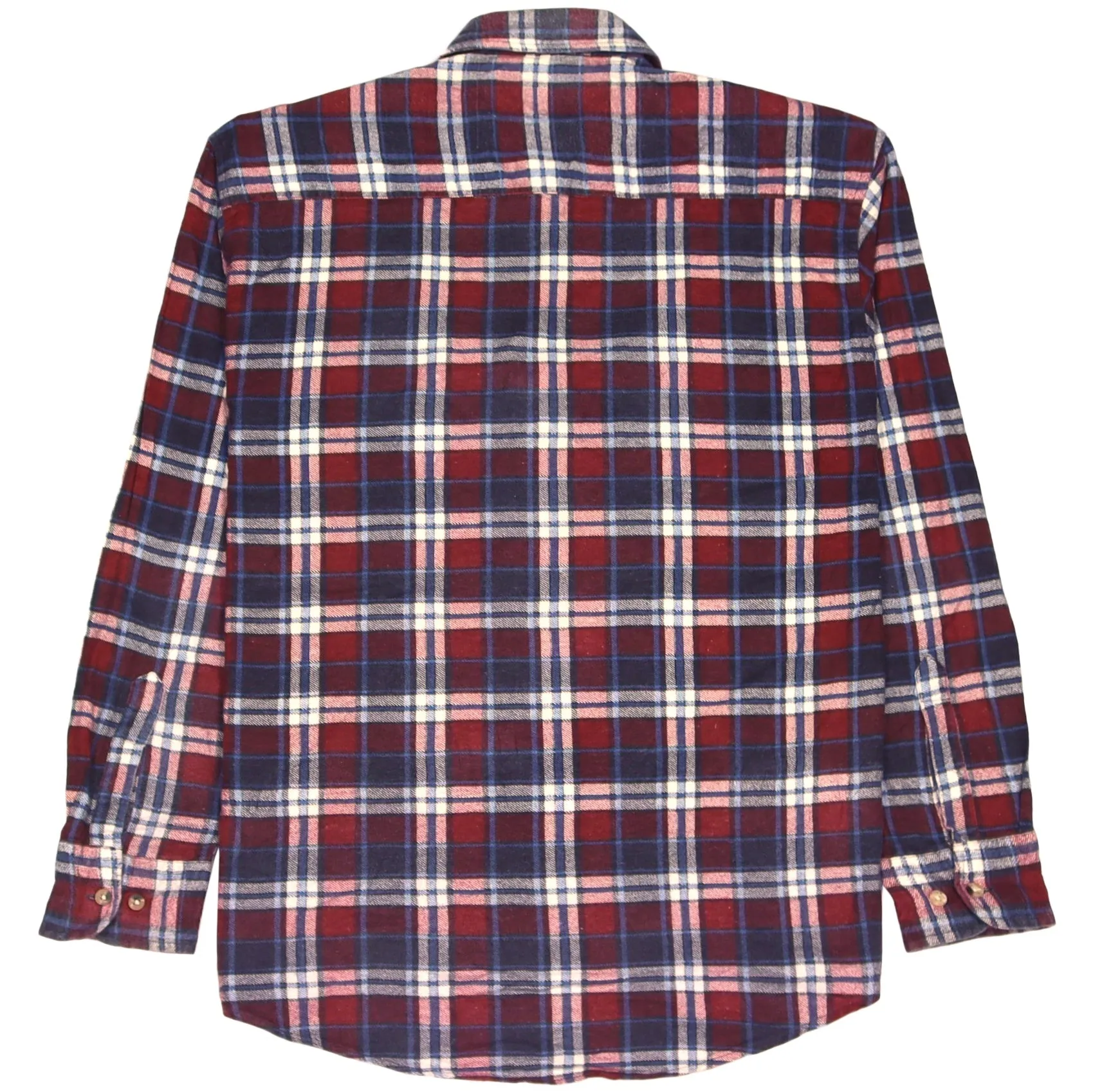 Basics Checkered Flannel Shirt Red Navy Cream