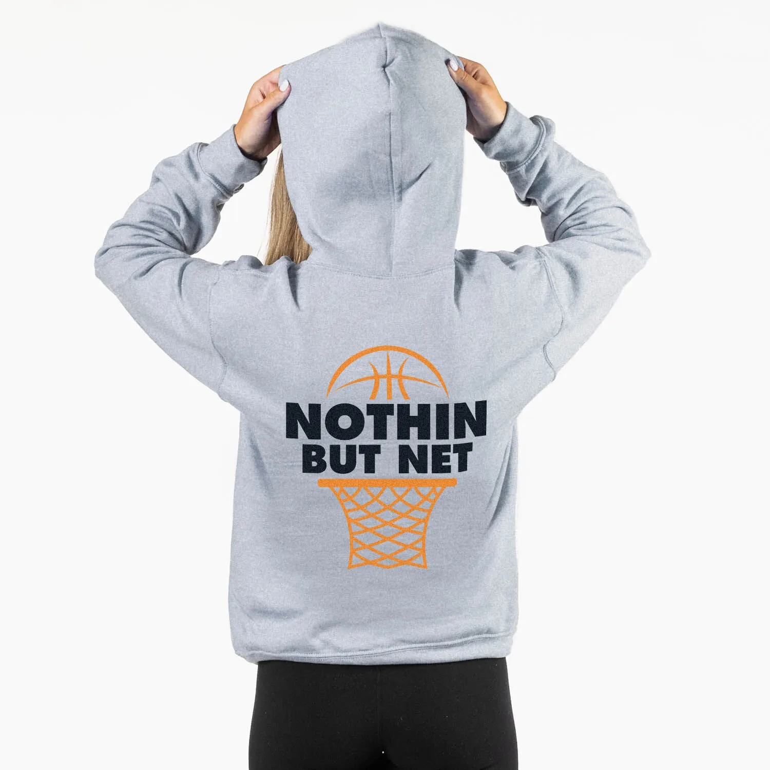 Basketball Hooded Sweatshirt - Nothing But Net (Back Design) 