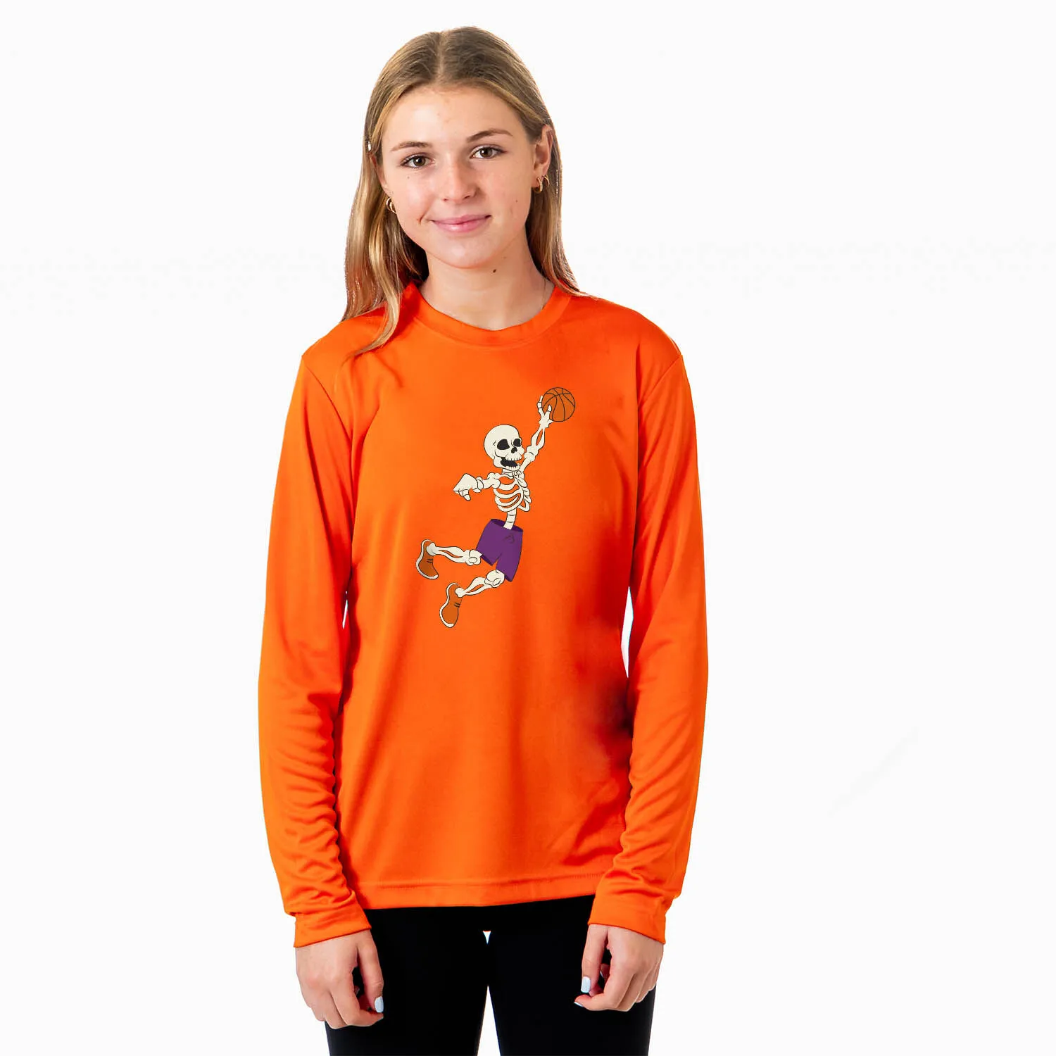 Basketball Long Sleeve Performance Tee - Bones Baller 