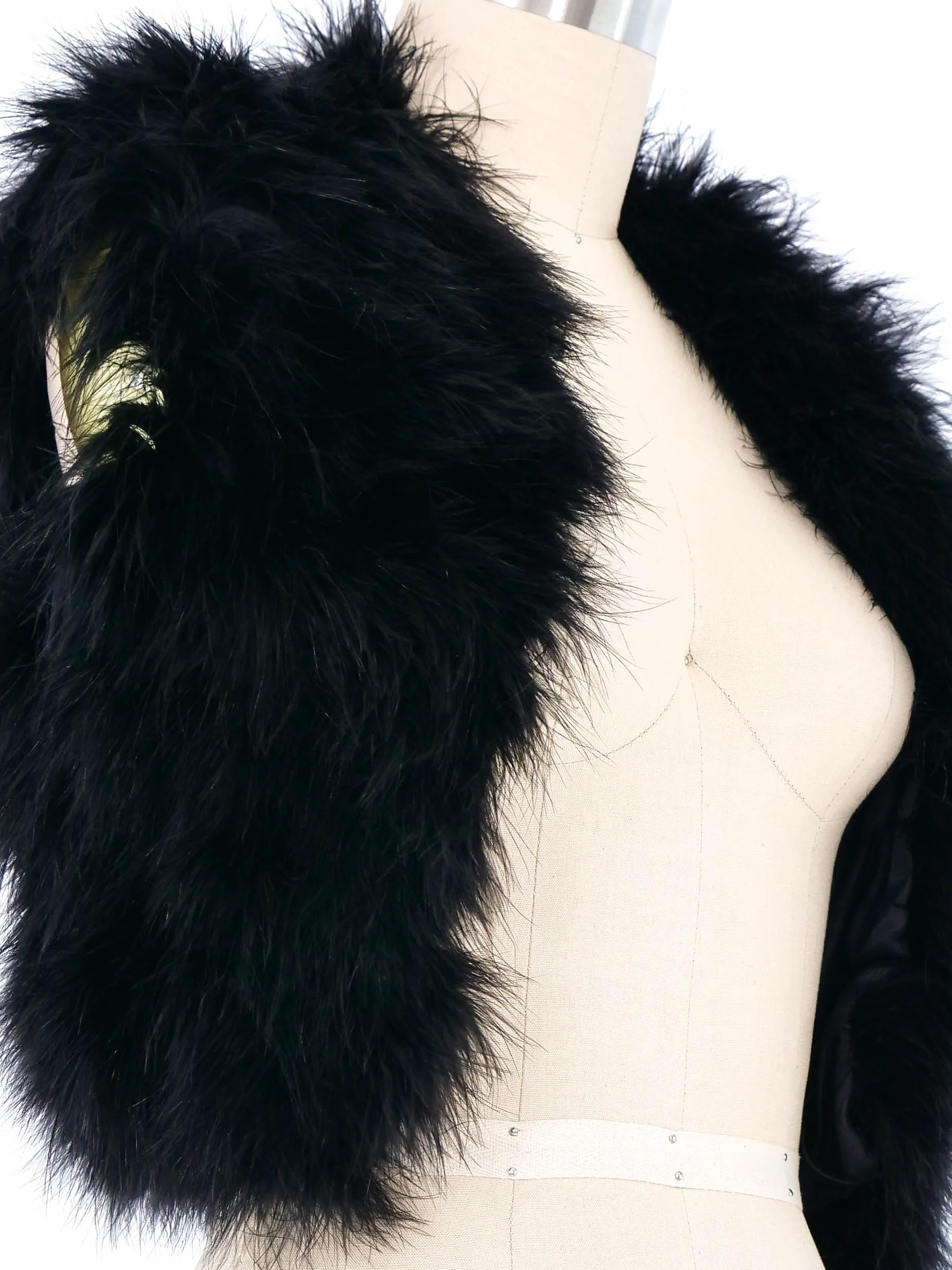 Black Marabou Feather Vest
