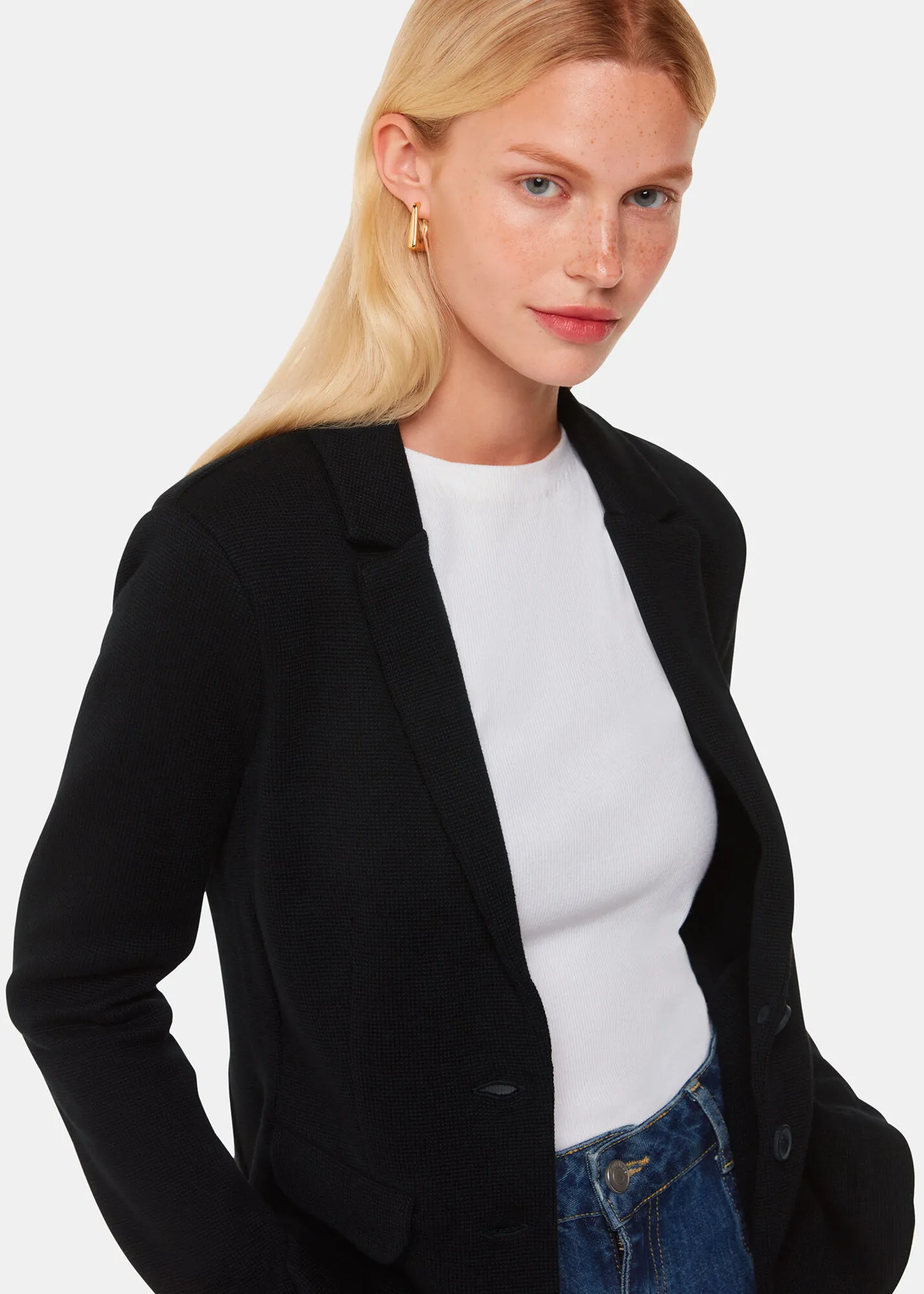 Black Slim Jersey Jacket