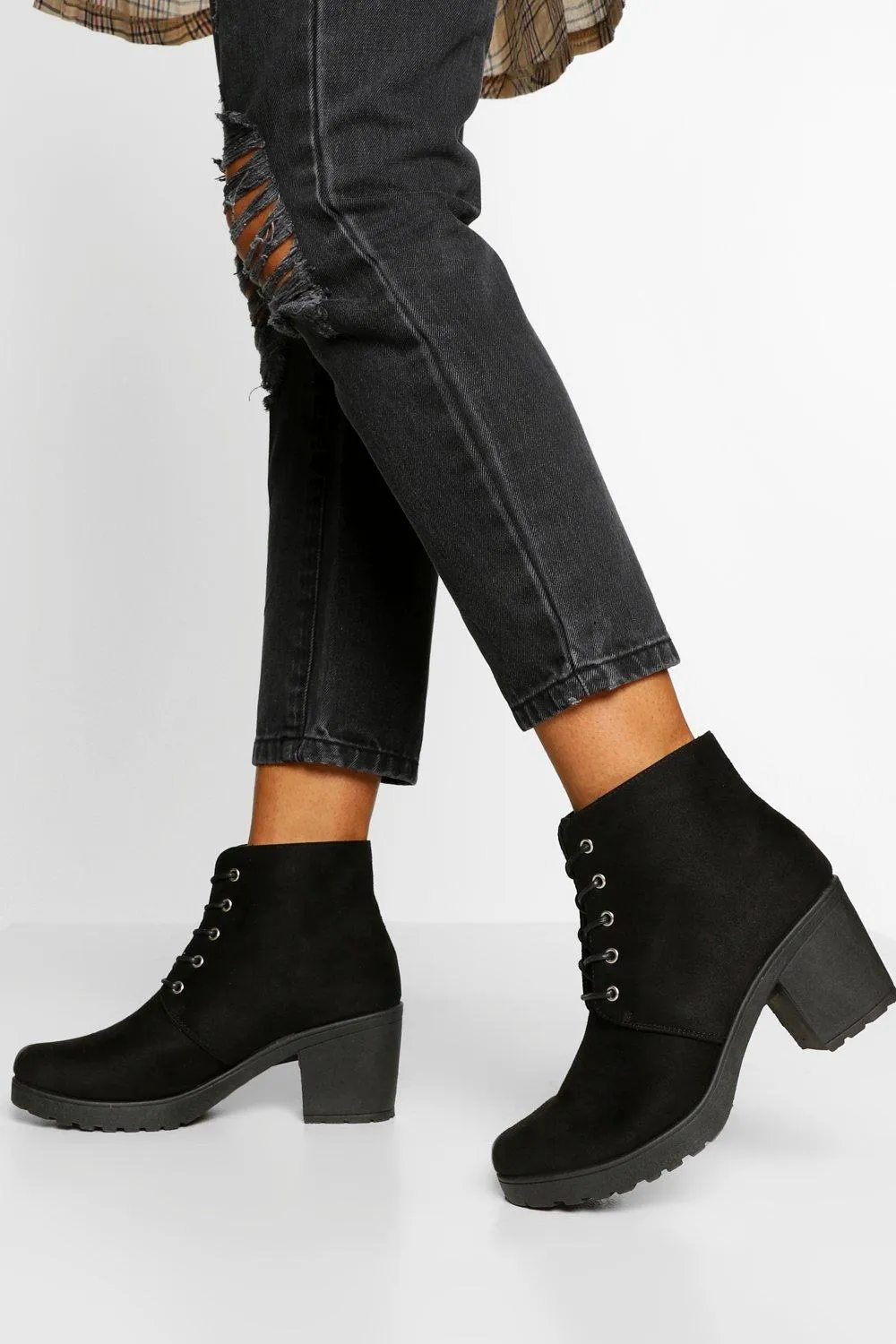 Block Heel Chunky Combat Boots