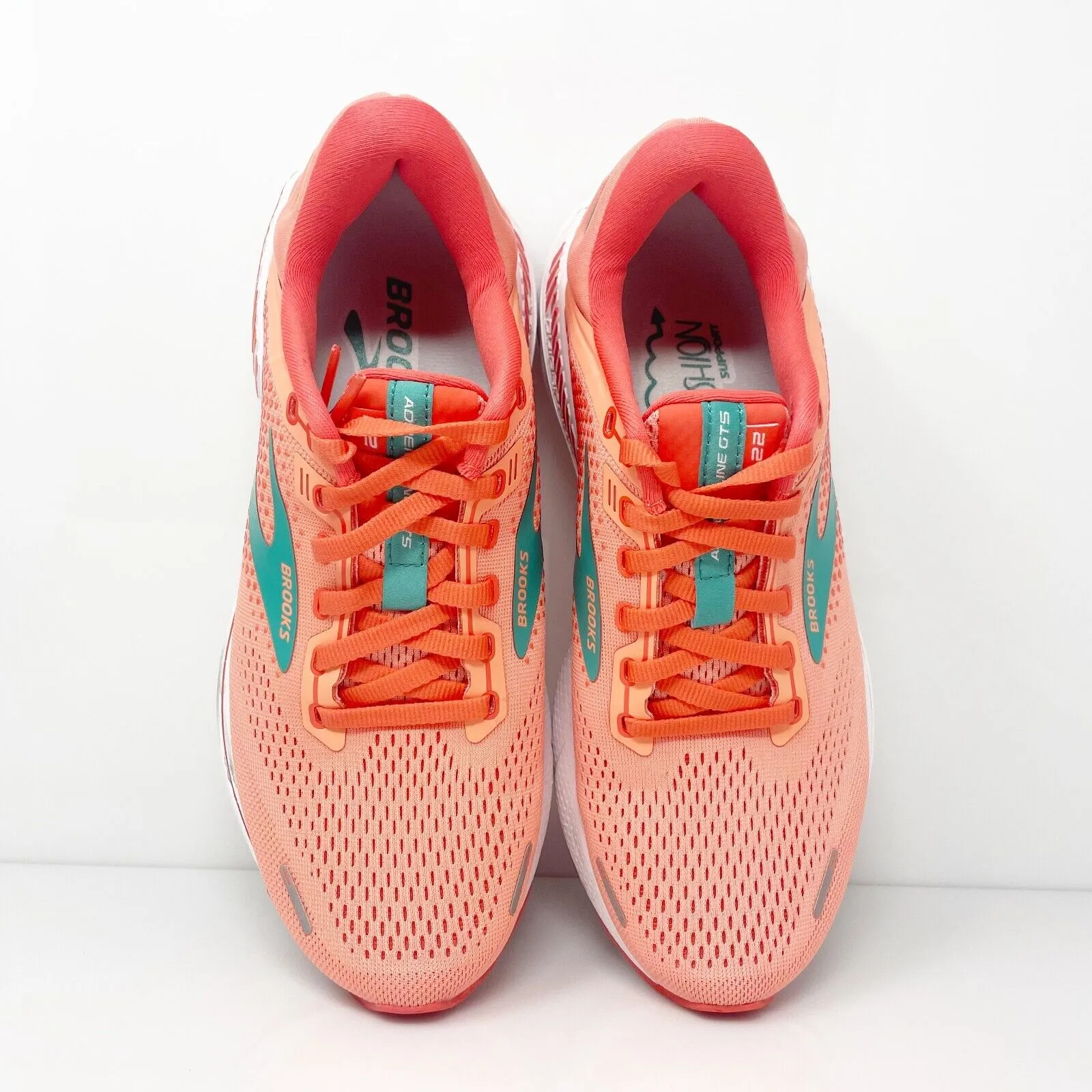 Brooks Womens Adrenaline GTS 22 1203531B680 Orange Running Shoes Sneakers Sz 8 B