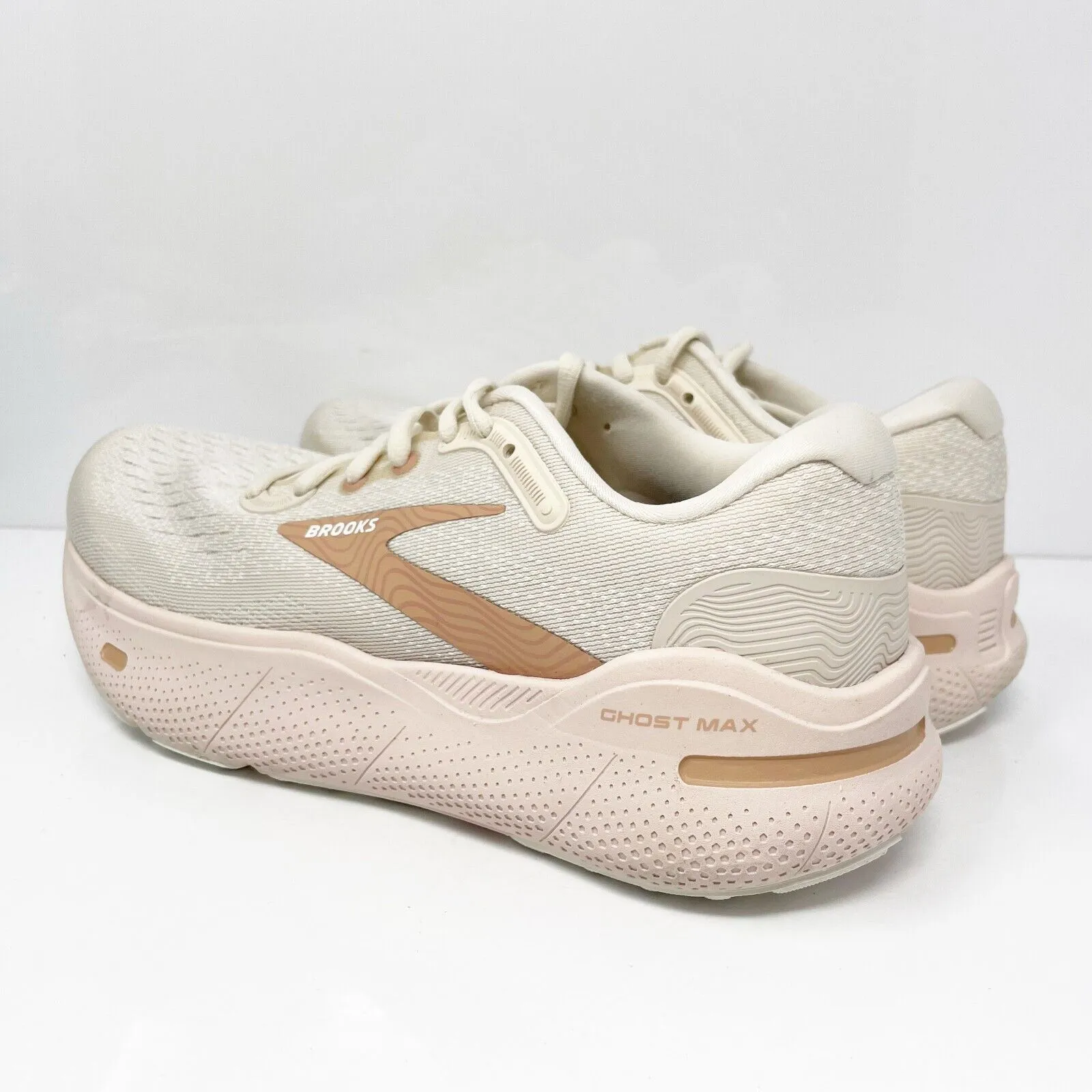 Brooks Womens Ghost Max 1203951B135 Beige Running Shoes Sneakers Size 7.5 B