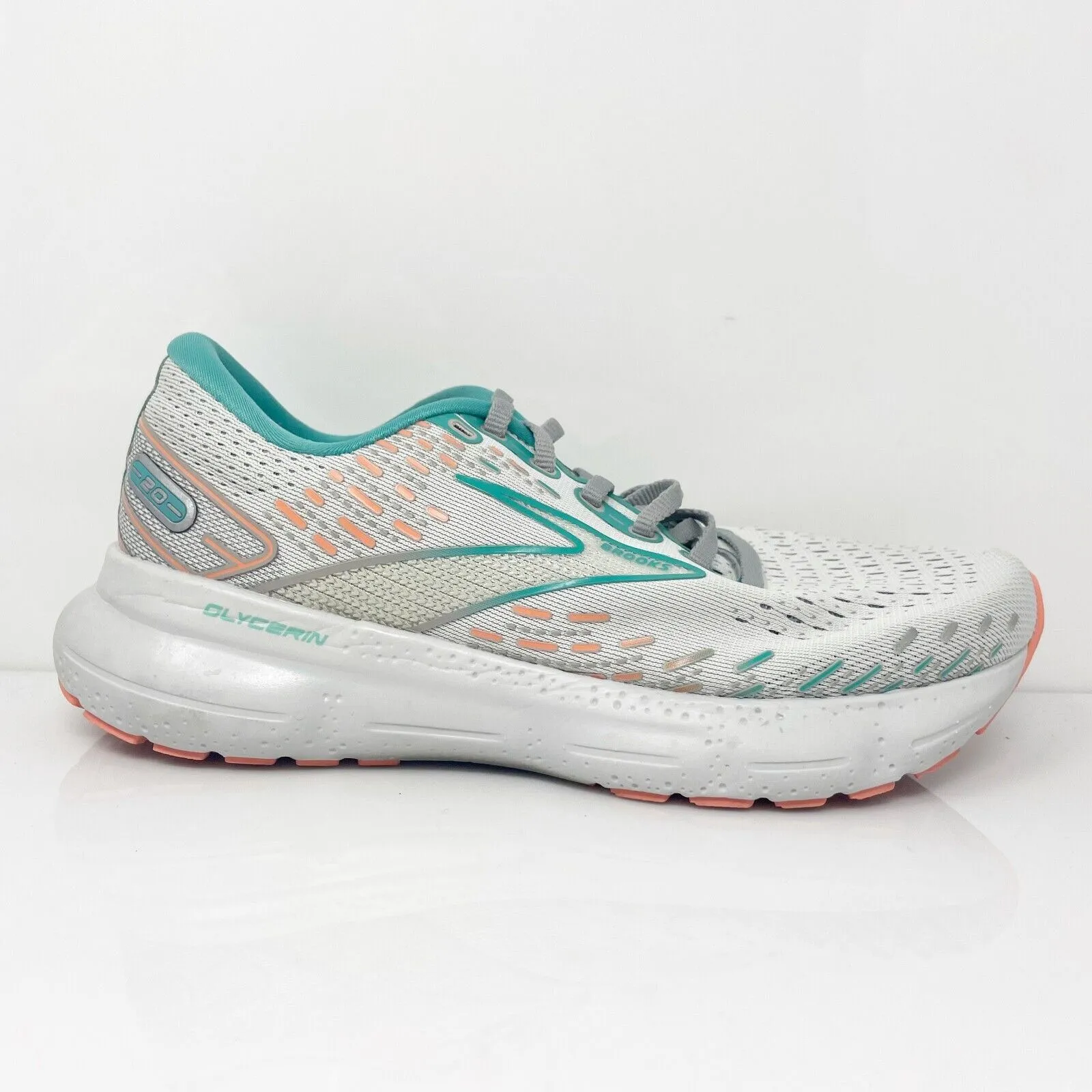 Brooks Womens Glycerin 20 1203691D061 Gray Running Shoes Sneakers Size 7.5 D