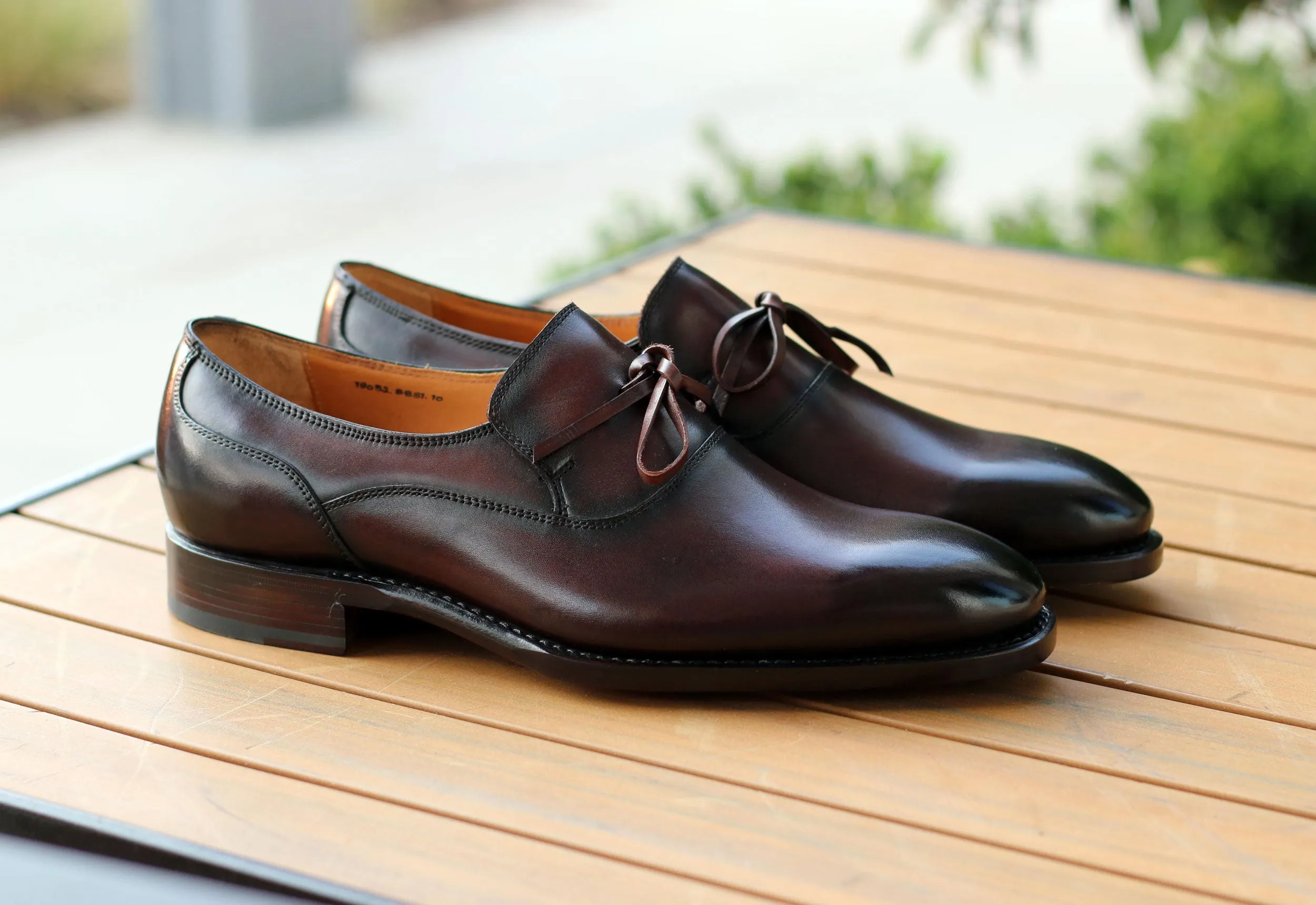 Burnished Calfskin Cambridge Slip-On Shoe Brown