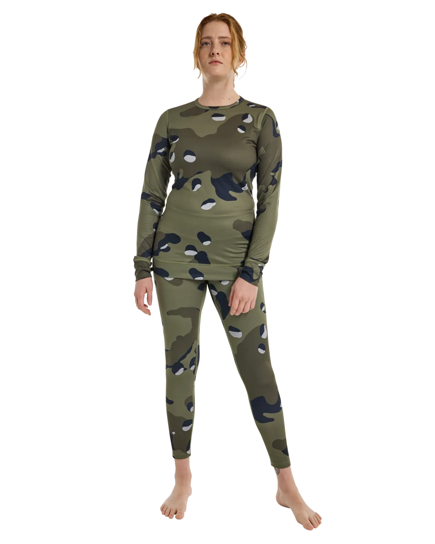 Burton Women's Midweight Base Layer Pants - Forest Moss Cookie Camo | Shop Long Johns at Trojan Wake Ski Snow & Snow Ski