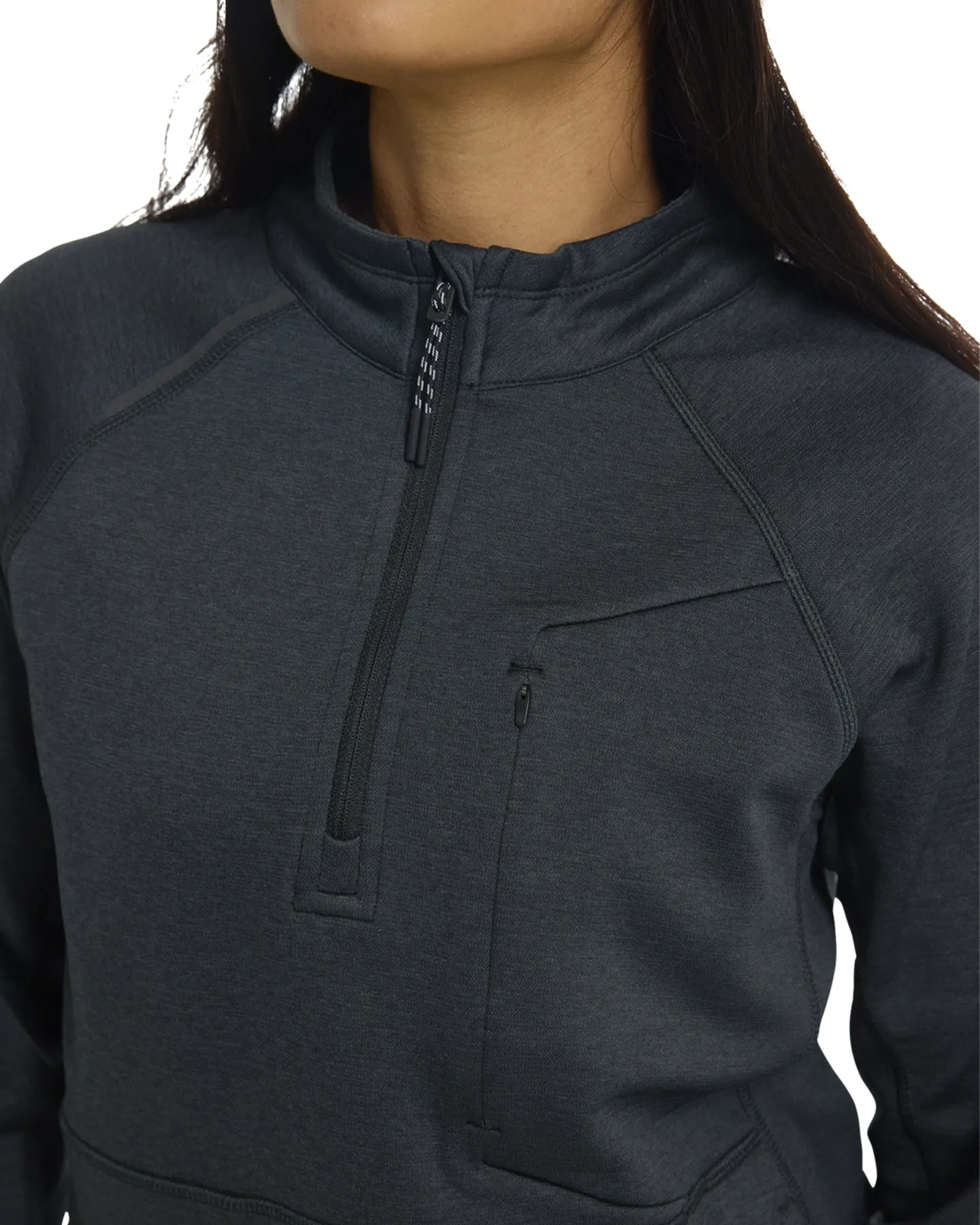 Burton Women's Multipath Grid Quarter-Zip Fleece - True Black