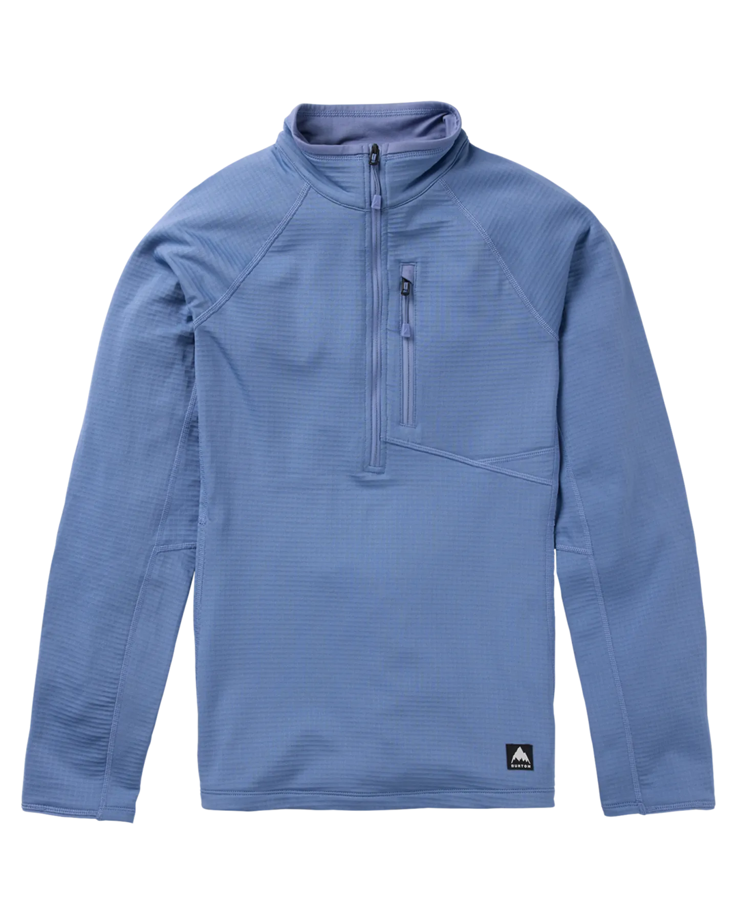 Burton Women's Stockrun Grid Half-Zip Fleece - Slate Blue | Shop Clothing at Trojan Wake Ski Snow & Snow Skiers Warehous