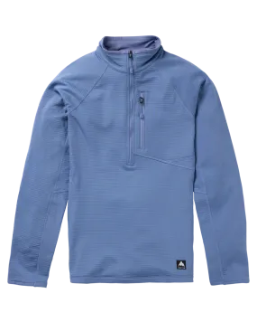 Burton Women's Stockrun Grid Half-Zip Fleece - Slate Blue | Shop Clothing at Trojan Wake Ski Snow & Snow Skiers Warehous