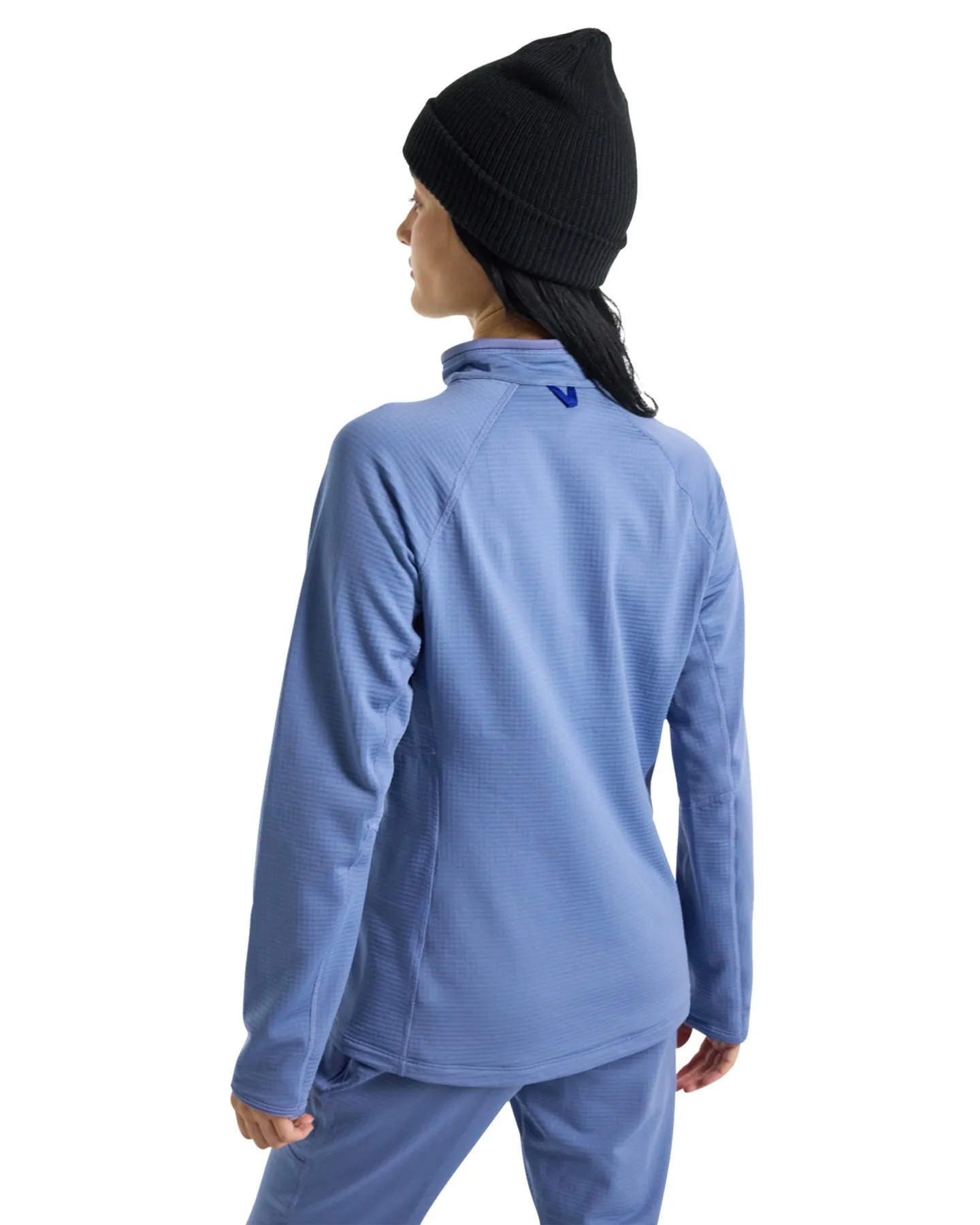 Burton Women's Stockrun Grid Half-Zip Fleece - Slate Blue | Shop Clothing at Trojan Wake Ski Snow & Snow Skiers Warehous