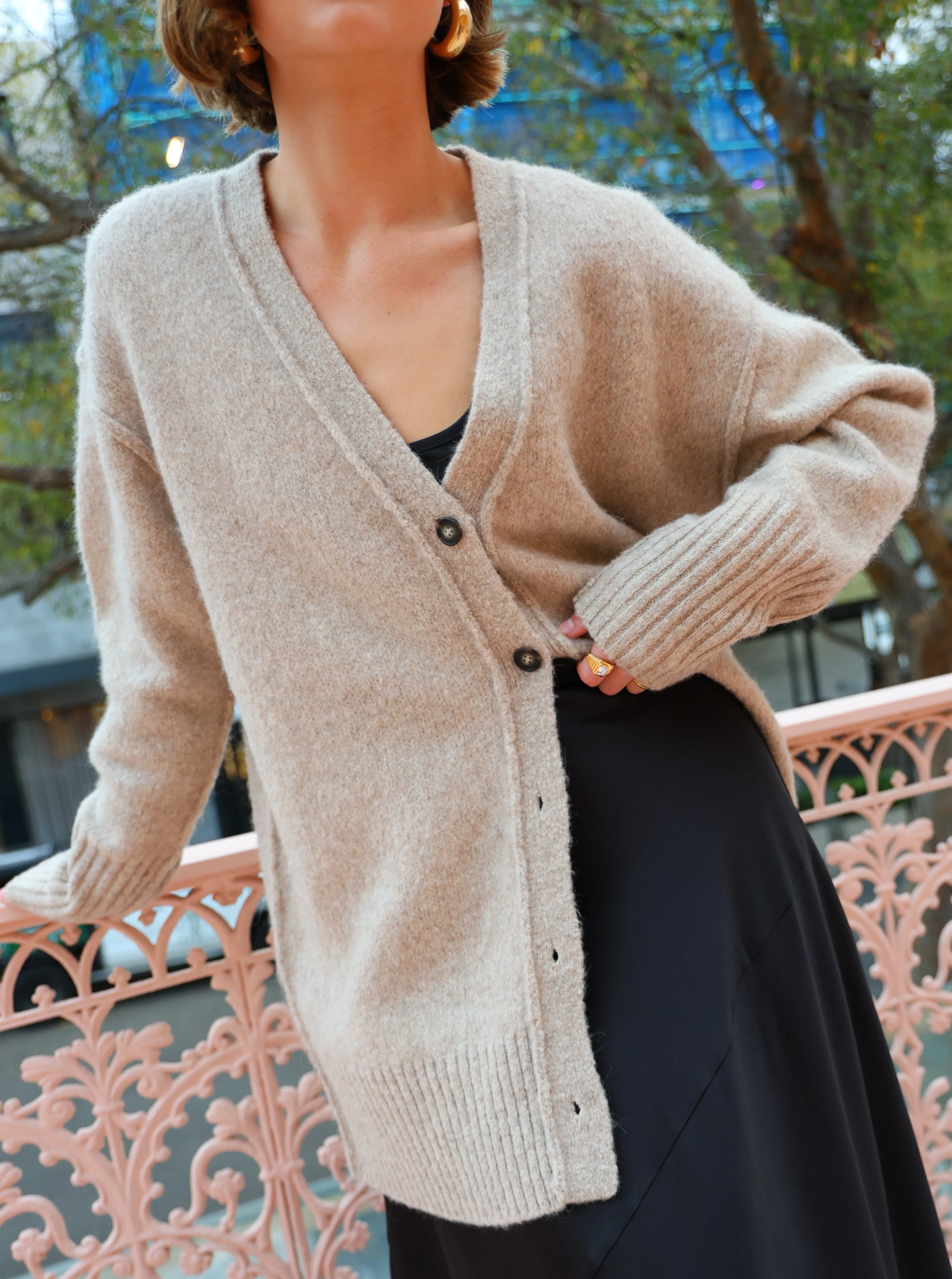 Camilla and Marc Andes Cardigan in Oatmeal Melange