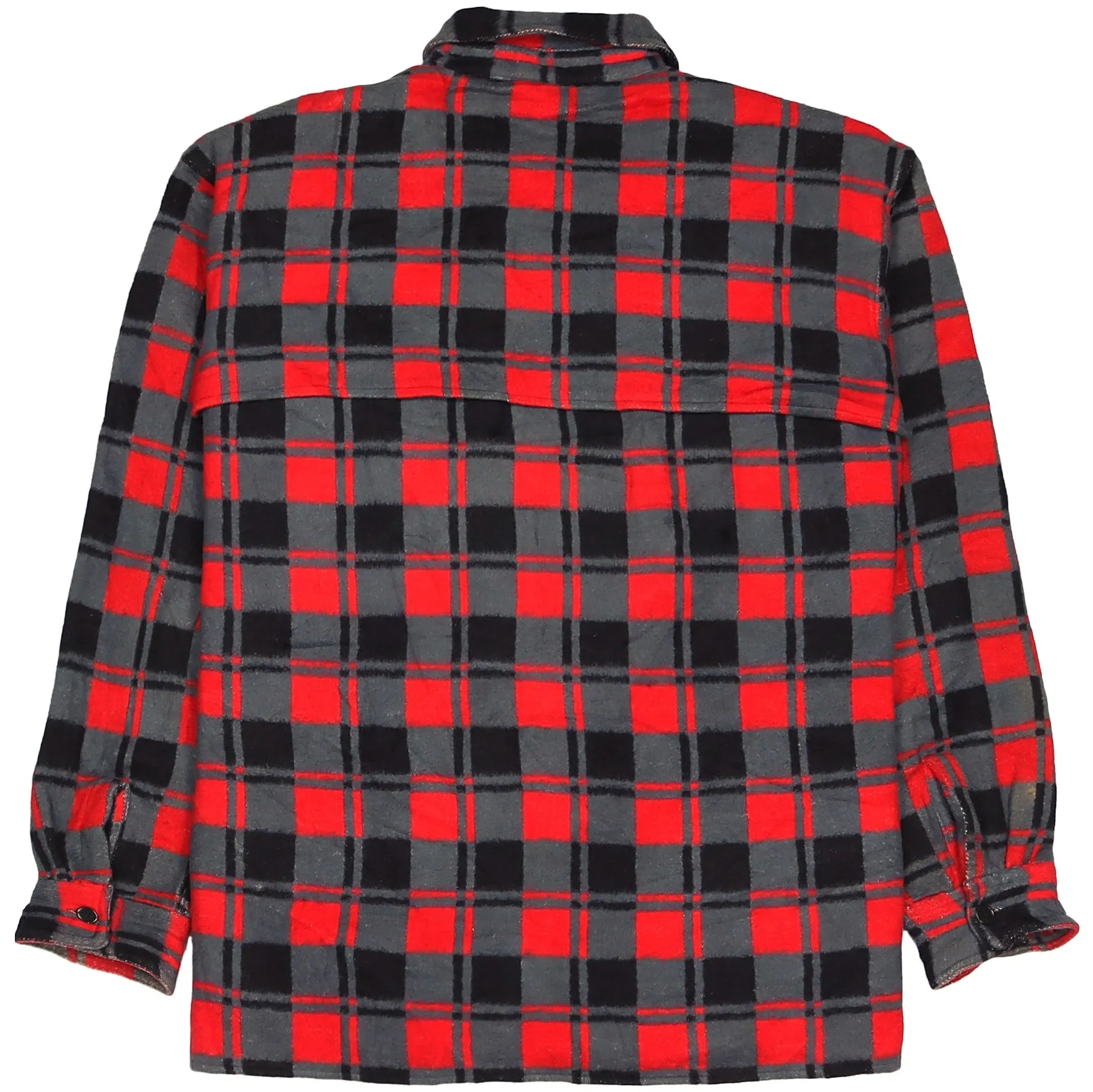 Caribou Vintage Checkered Flannel Shirt Red Grey Black