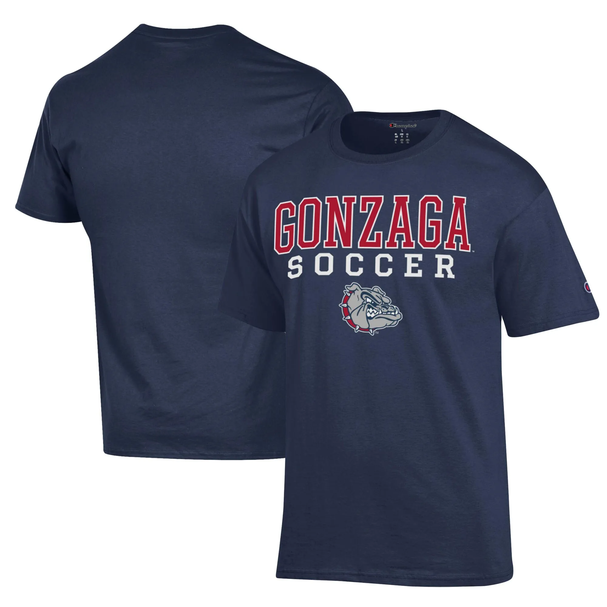 Champion Gonzaga Bulldogs Navy Soccer Stack Logo Powerblend T-Shirt