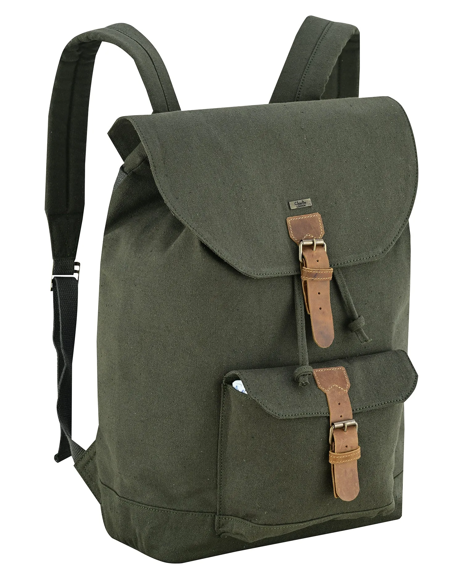 Charlie London Heritage Canvas Casual DayPack, Laptop Backpack