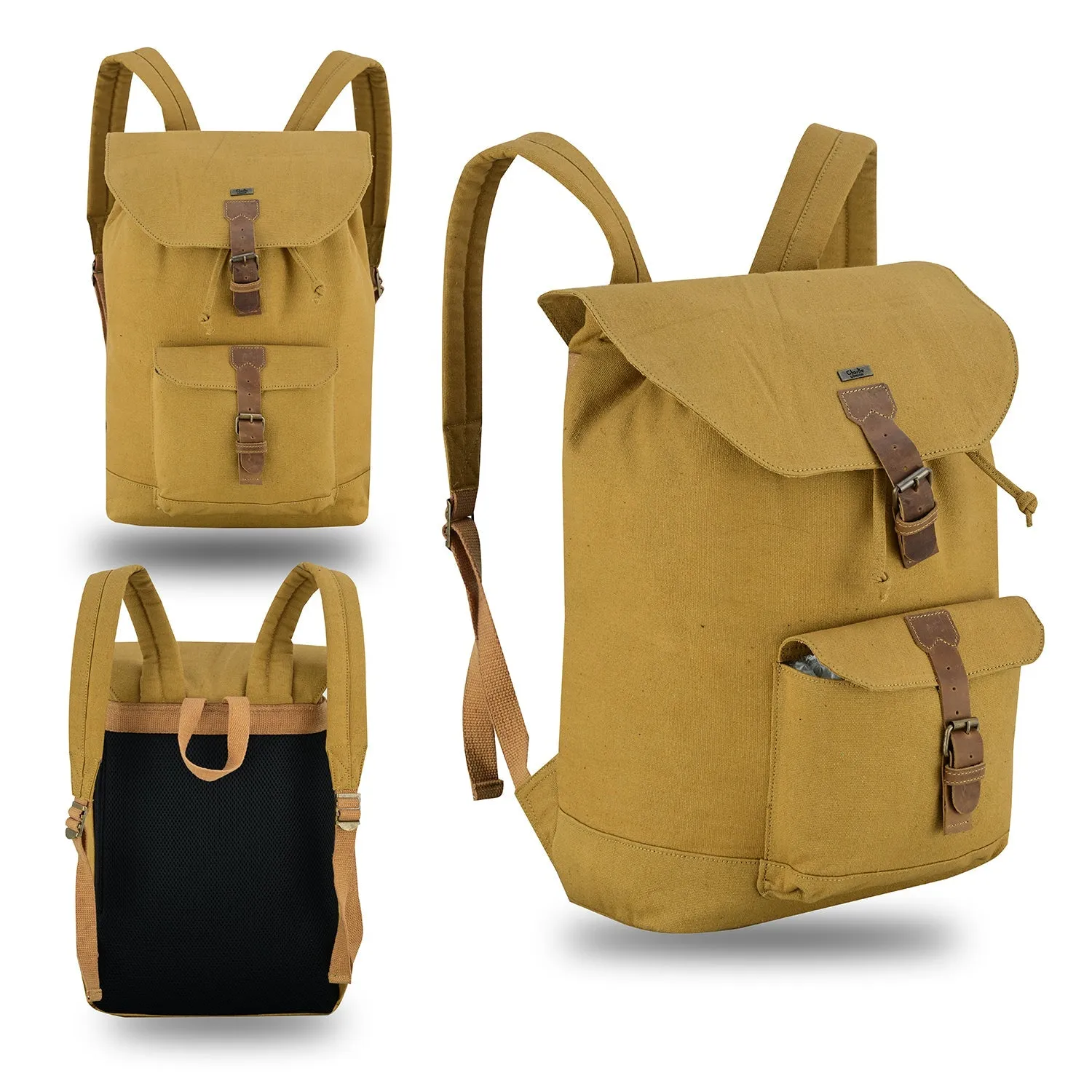 Charlie London Heritage Canvas Casual DayPack, Laptop Backpack