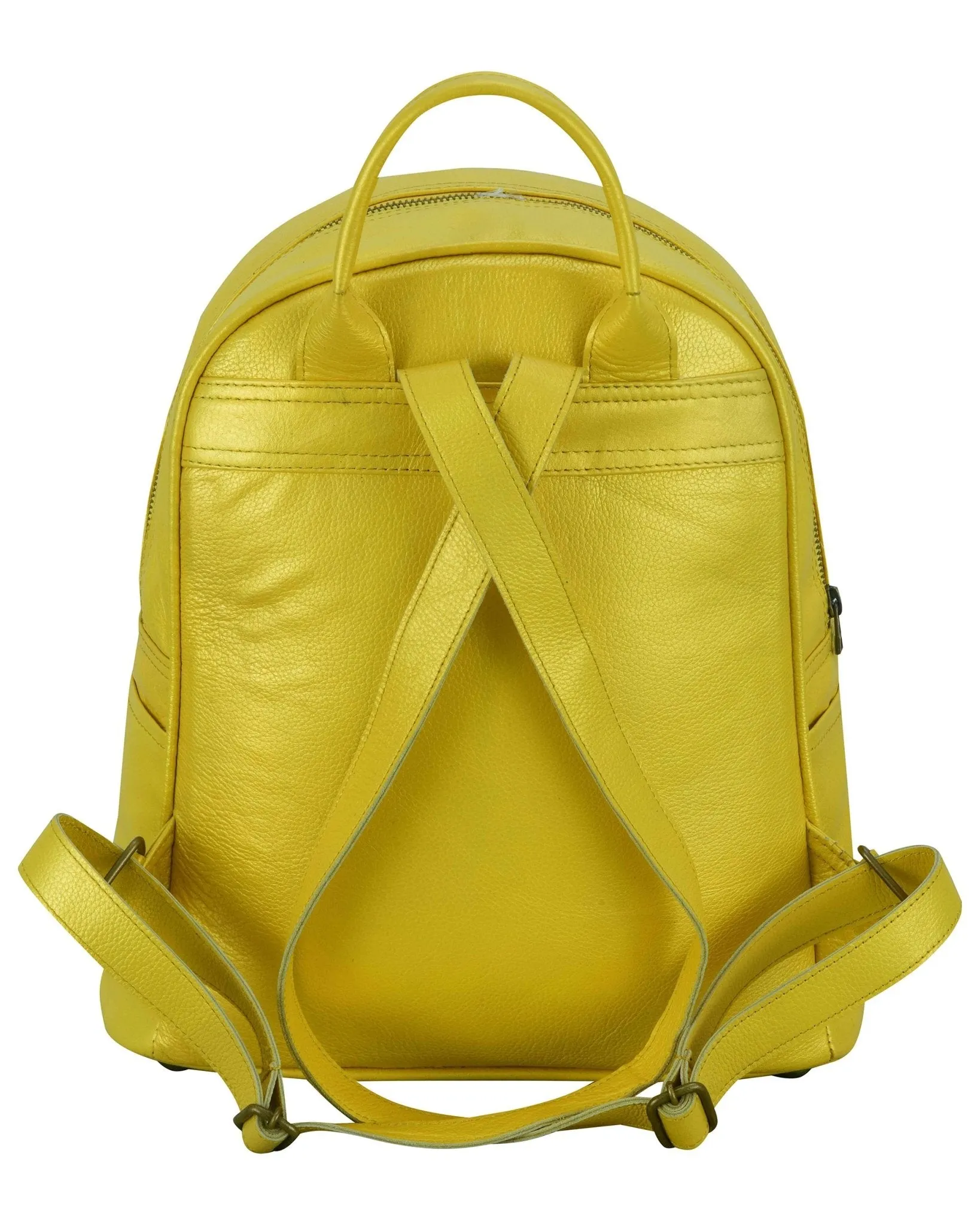 Charlie London One Pocket Classic Leather DayPack Backpack